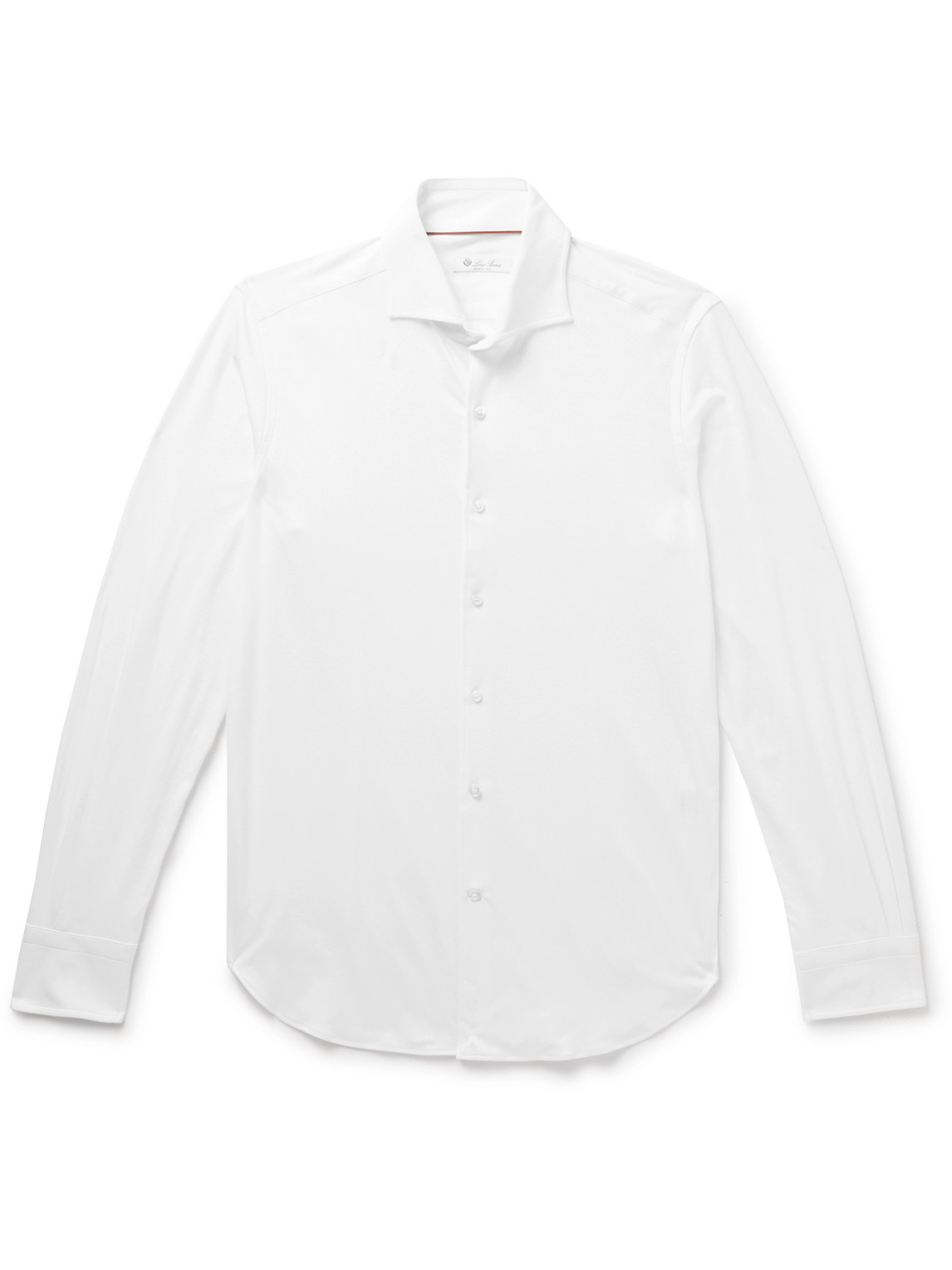 Loro Piana - Andrew Cutaway-Collar Slim-Fit Cotton-Jersey Shirt - Men - White - XL