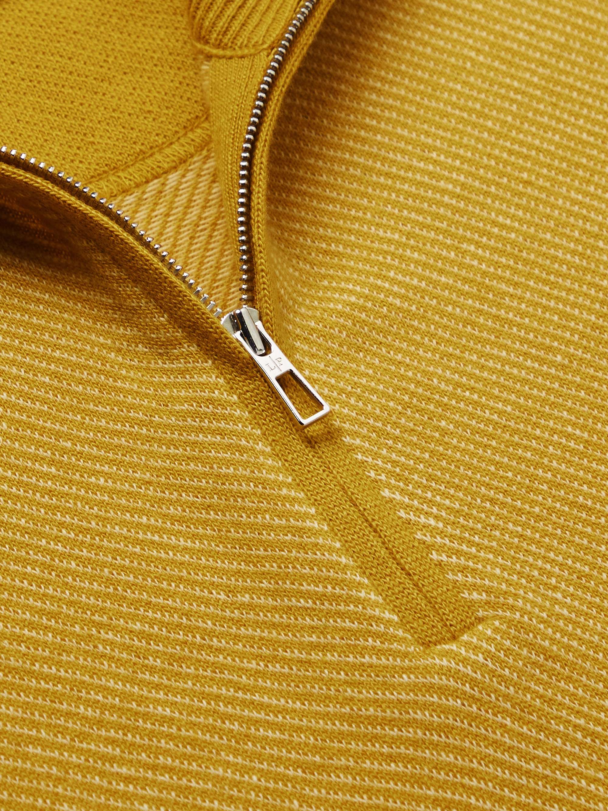 LORO PIANA Roadster Striped Cashmere Half-Zip Sweater