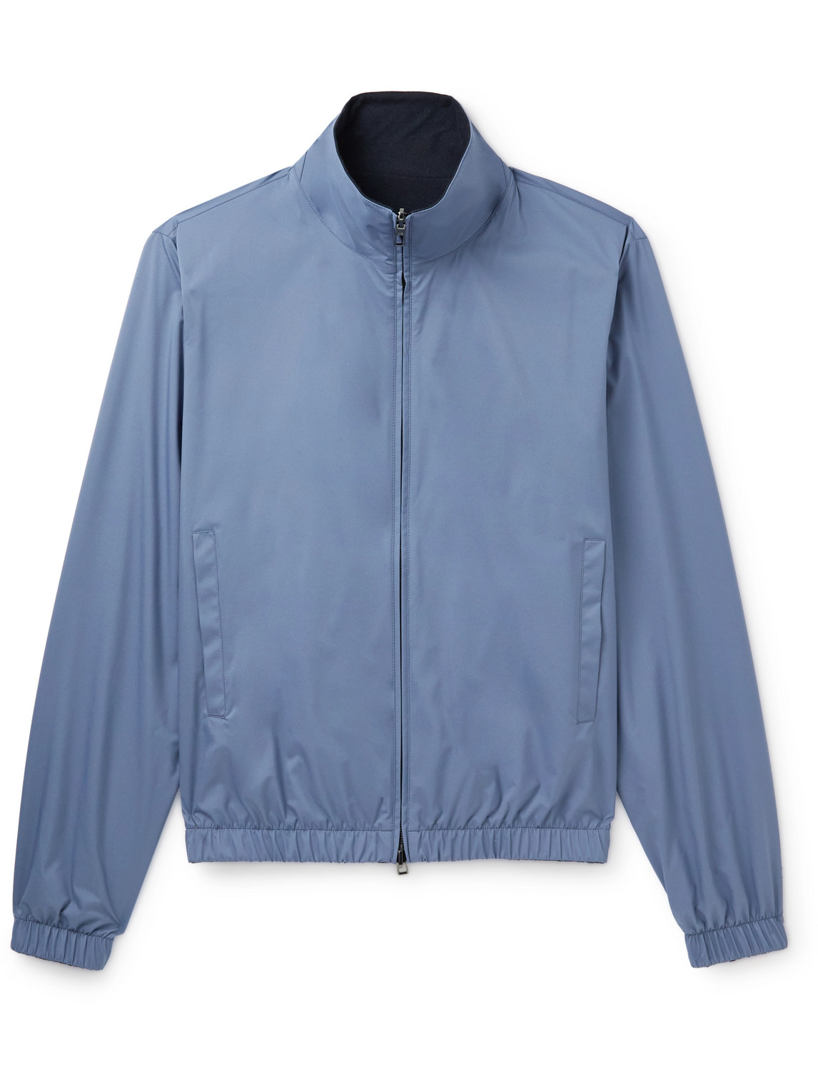 Loro Piana Reversible Windmate Storm System® Shell And Cashmere Bomber Jacket In Blue