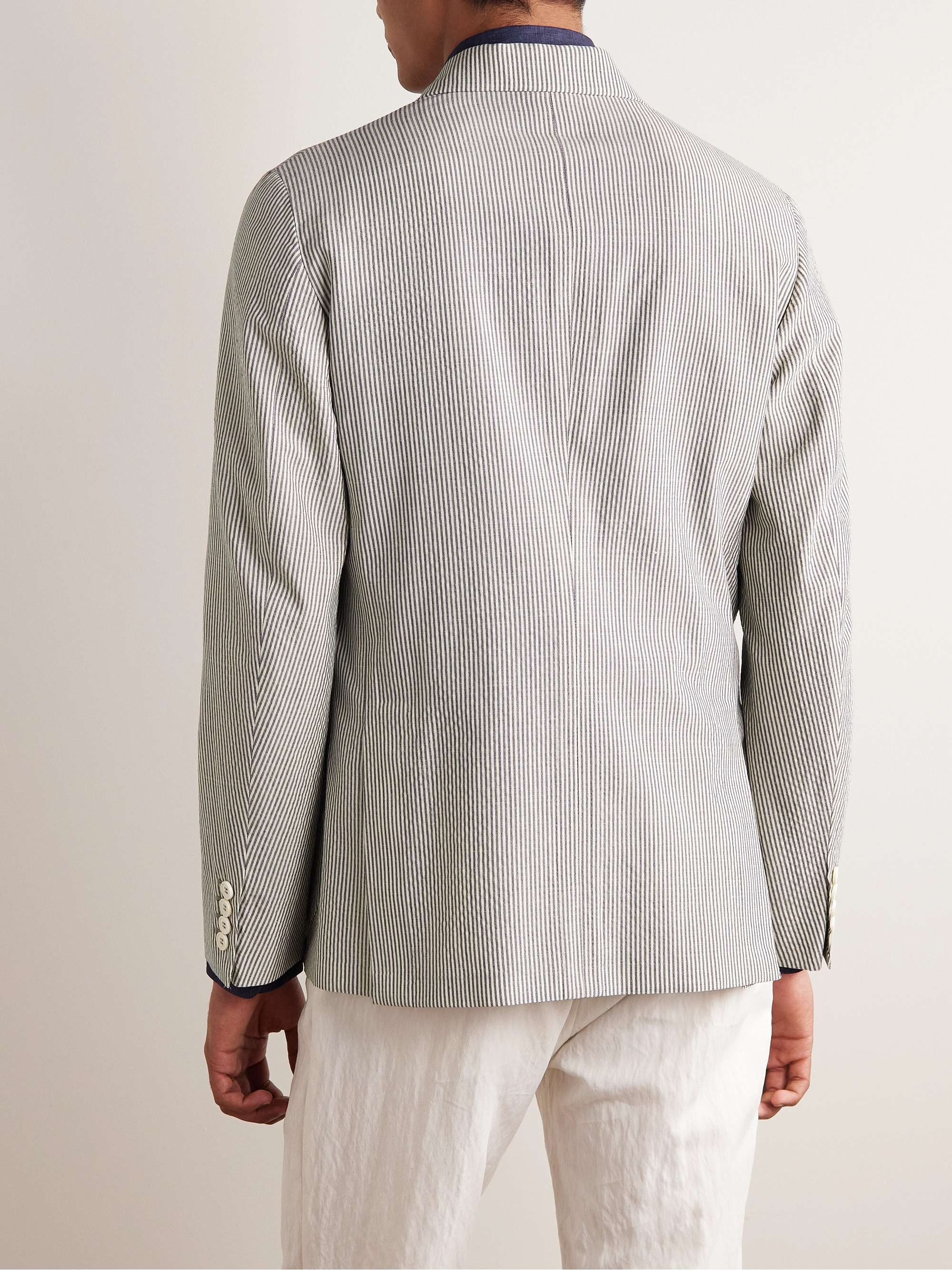 LORO PIANA Striped Virgin Wool-Blend Blazer