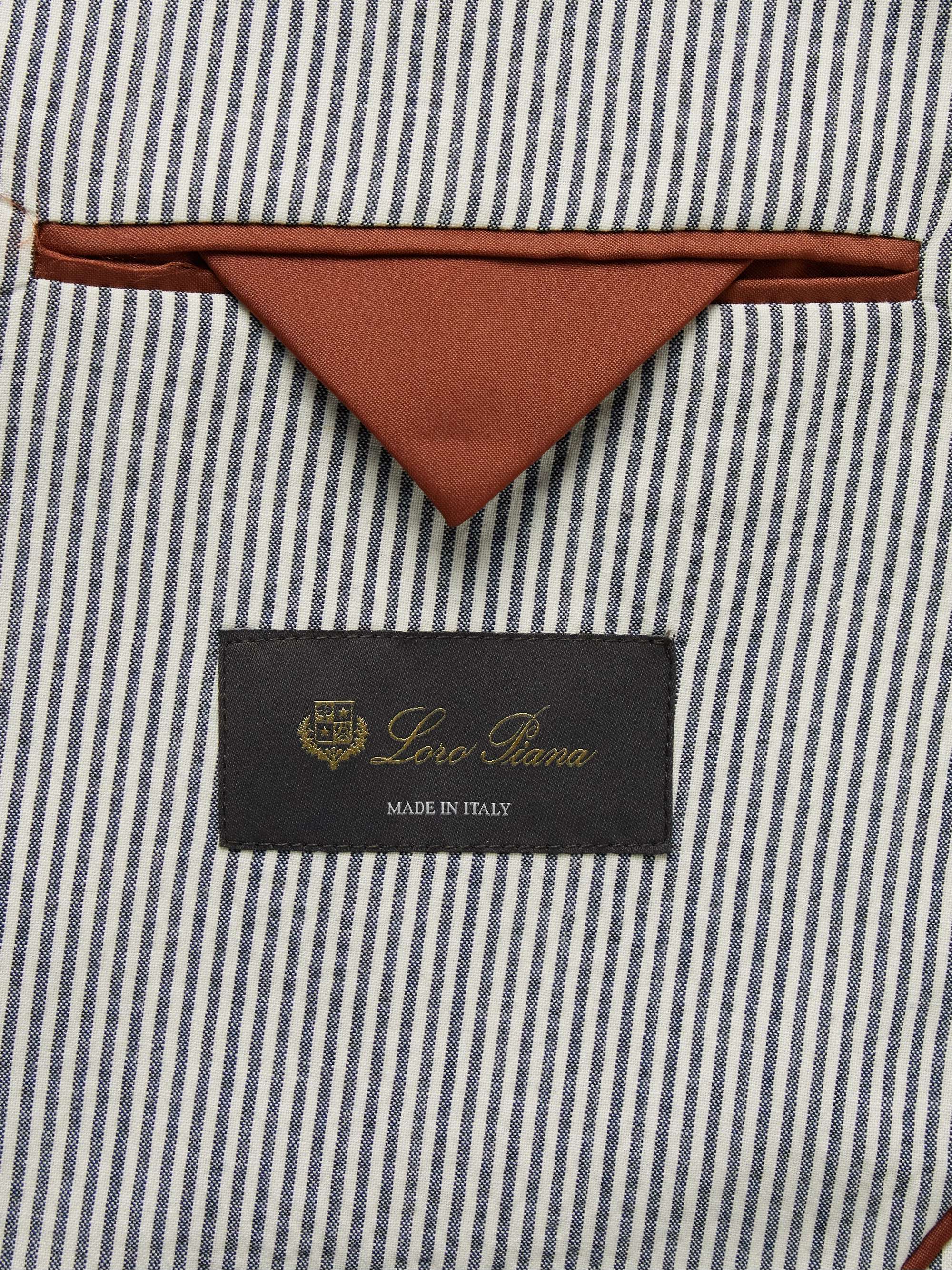 LORO PIANA Striped Virgin Wool-Blend Blazer