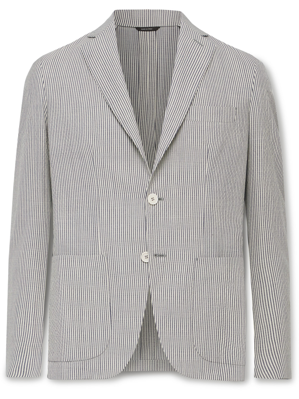 Loro Piana Striped Virgin Wool-blend Blazer In Blue