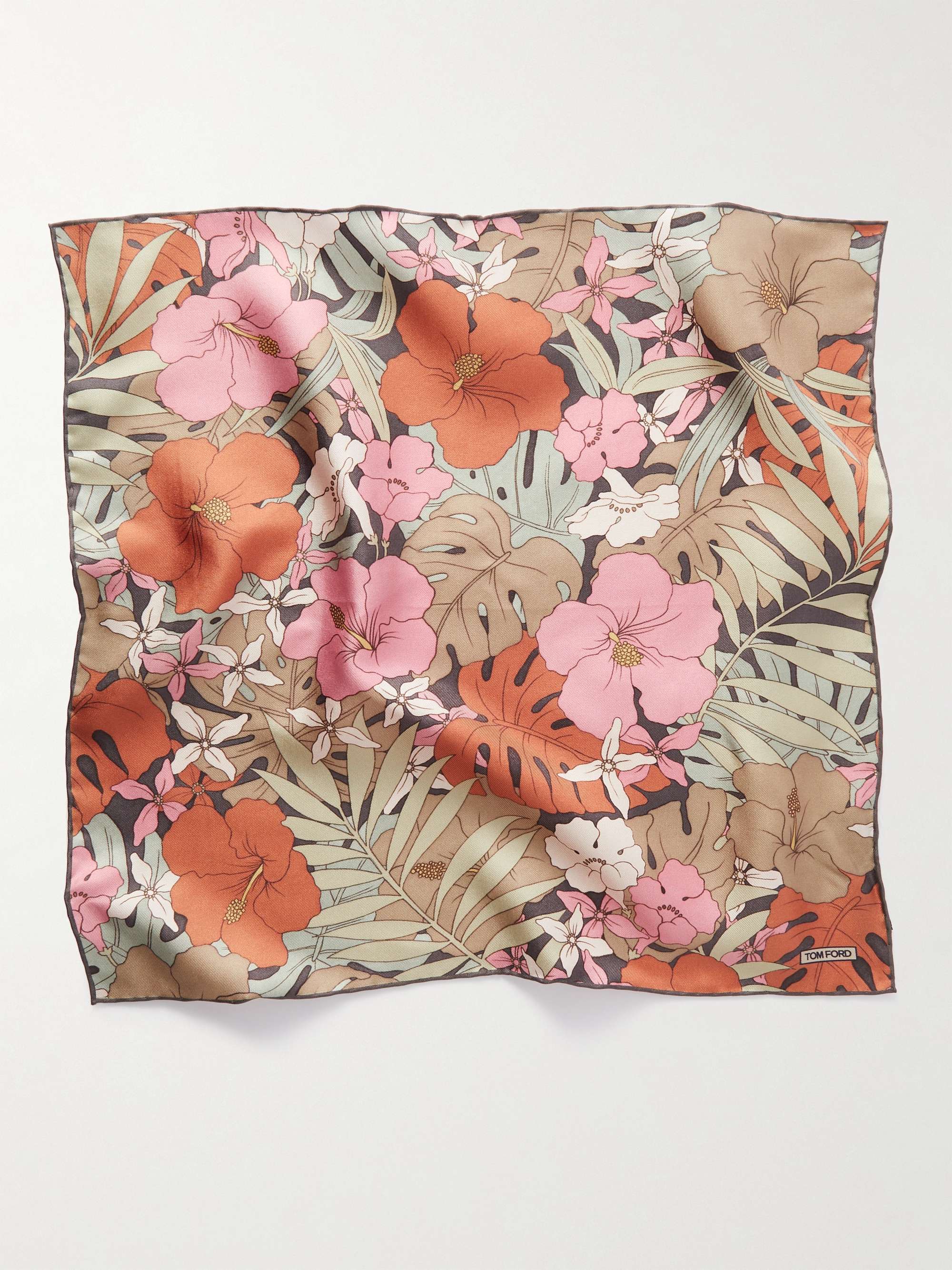 TOM FORD Floral-Print Silk-Twill Pocket Square