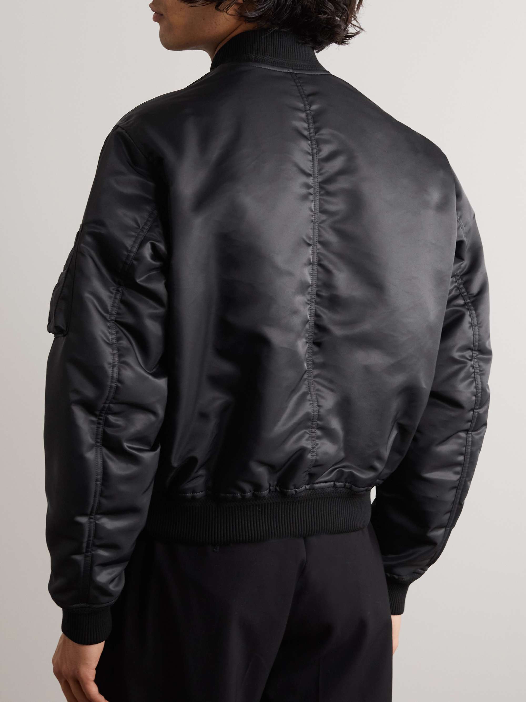 TOM FORD Leather-Trimmed Shell Bomber Jacket