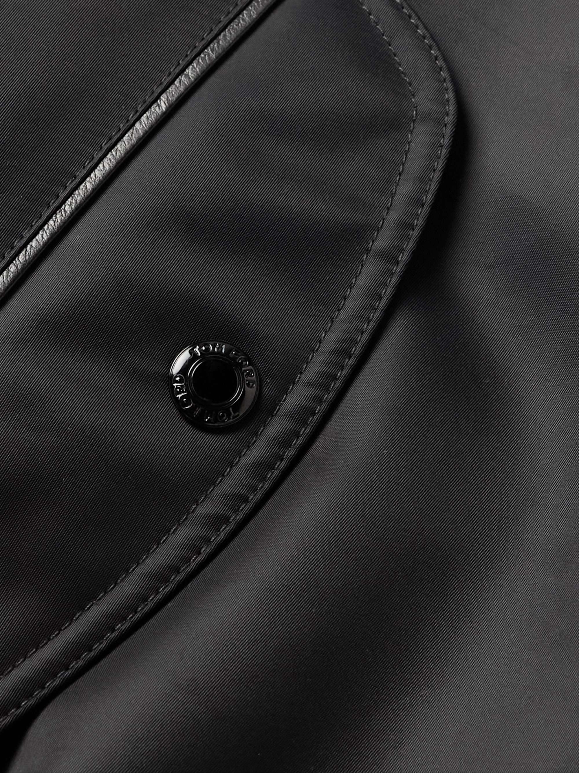 TOM FORD Leather-Trimmed Shell Bomber Jacket