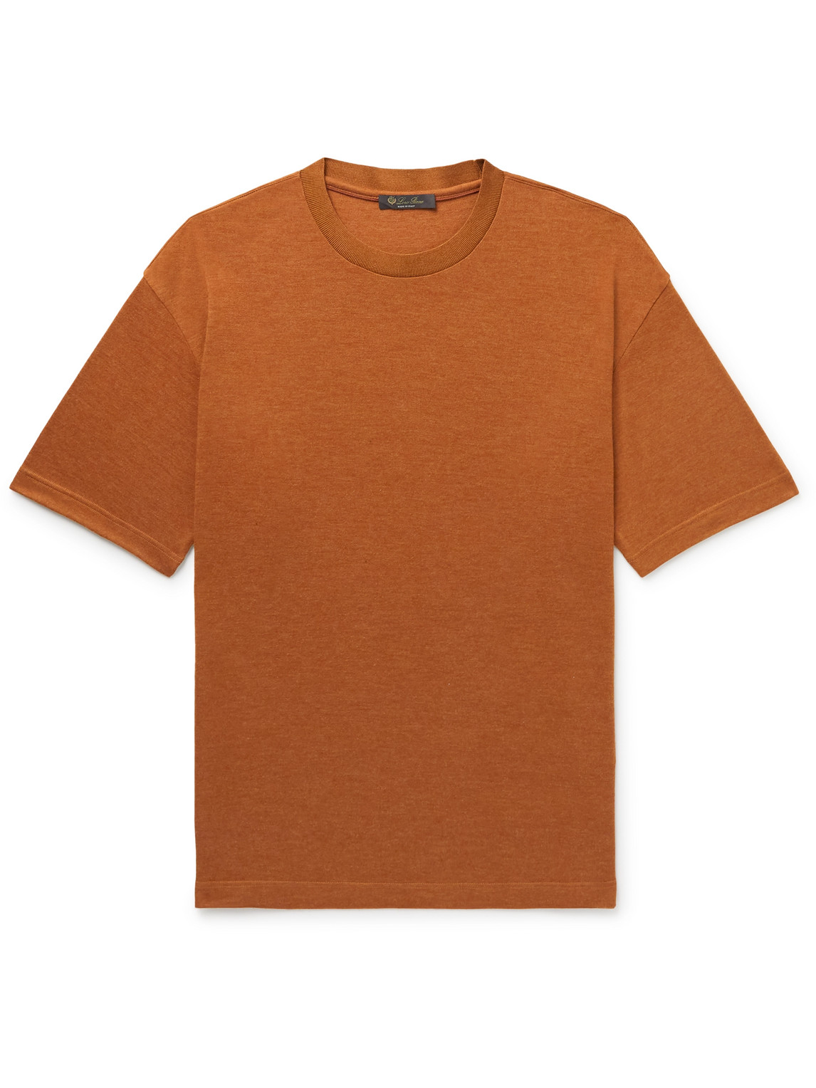 Shop Loro Piana Philion Cashmere And Silk-blend Jersey T-shirt In Orange