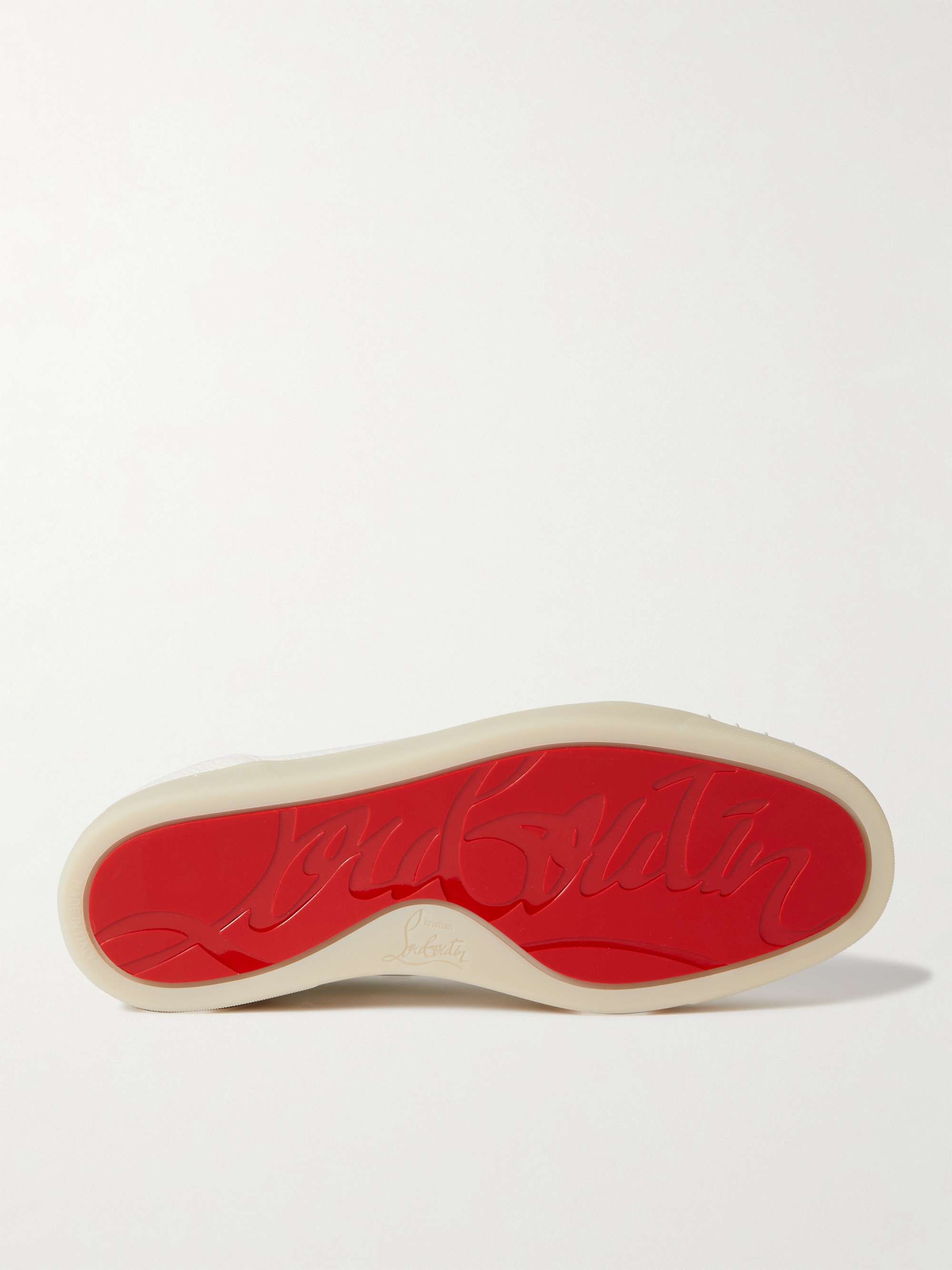 CHRISTIAN LOUBOUTIN Louis Junior Spikes Cap-Toe Full-Grain Leather Sneakers