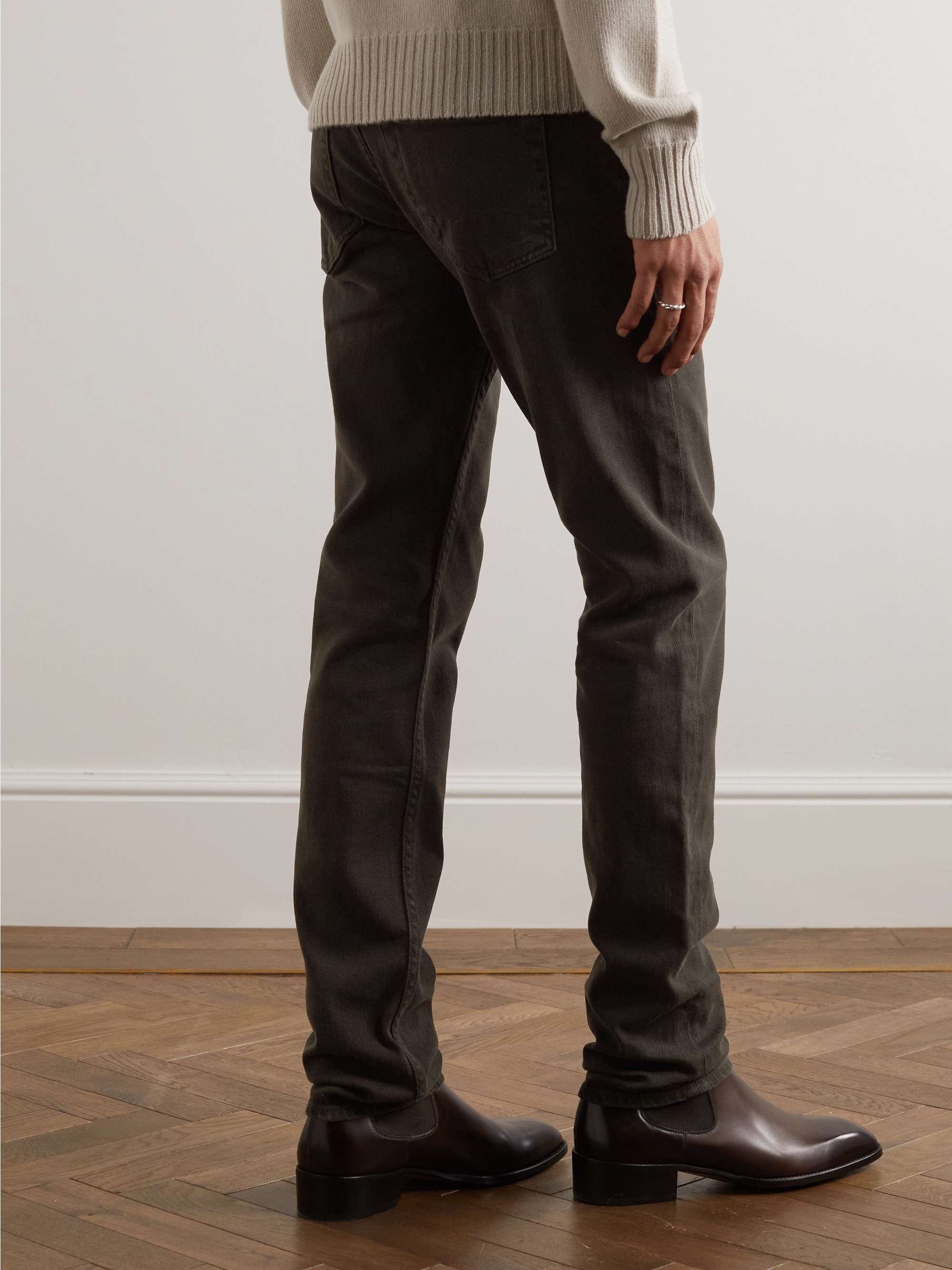 TOM FORD Slim-Fit Straight-Leg Stretch-Cotton Twill Trousers