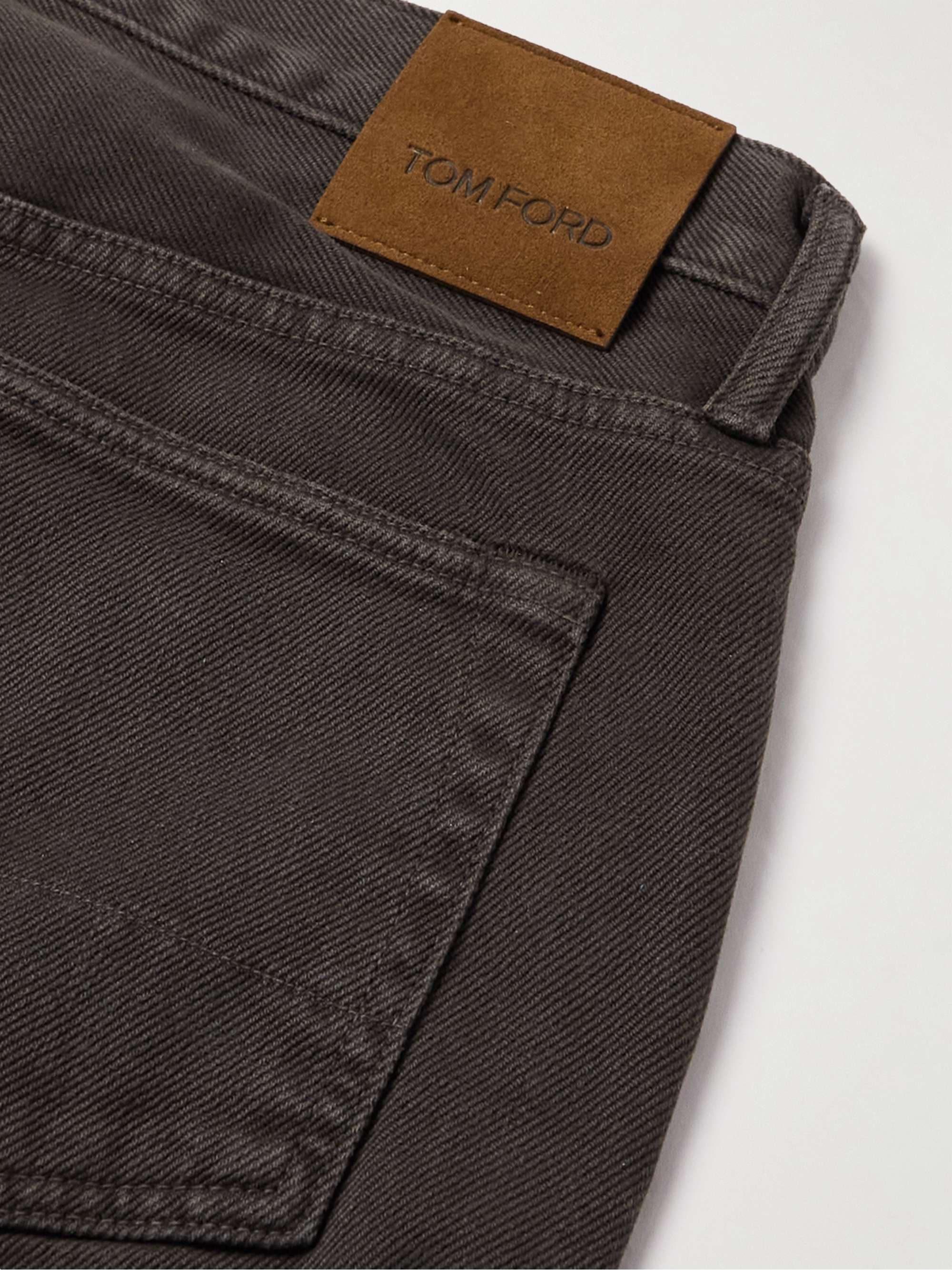 TOM FORD Slim-Fit Straight-Leg Stretch-Cotton Twill Trousers