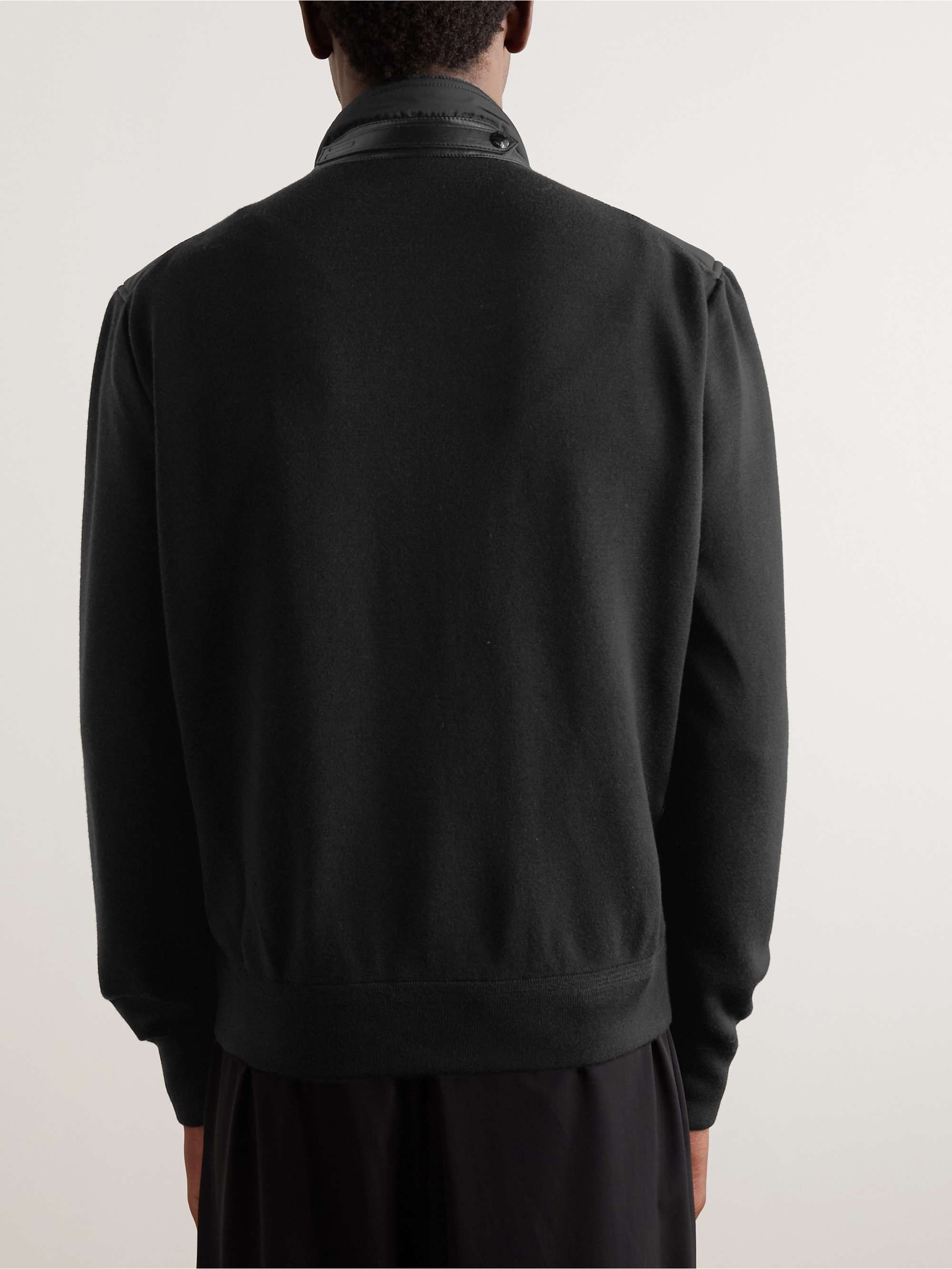 TOM FORD Leather-Trimmed Nylon and Merino Wool Harrington Jacket | MR ...