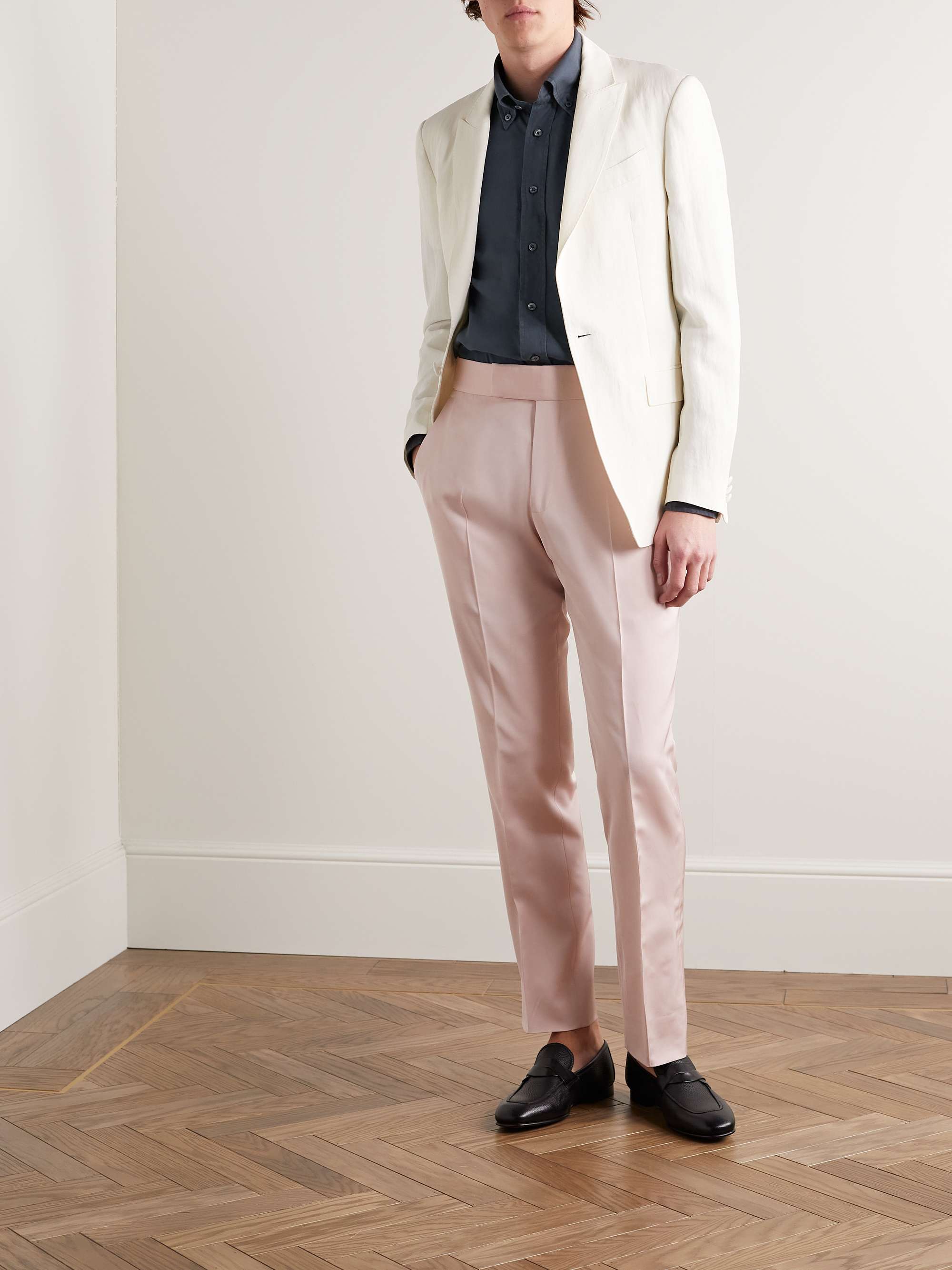 TOM FORD Button-Down Collar Garment-Dyed Lyocell Shirt
