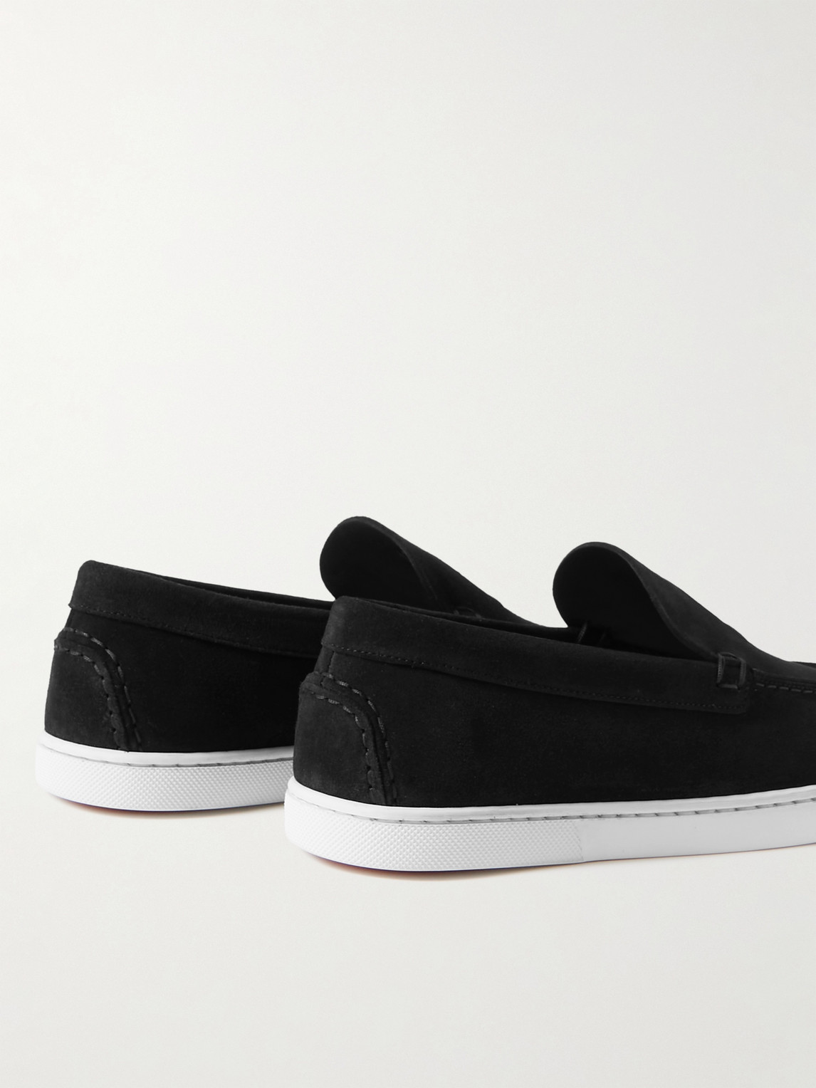 Christian Louboutin Varsiboat Suede Loafers In Black