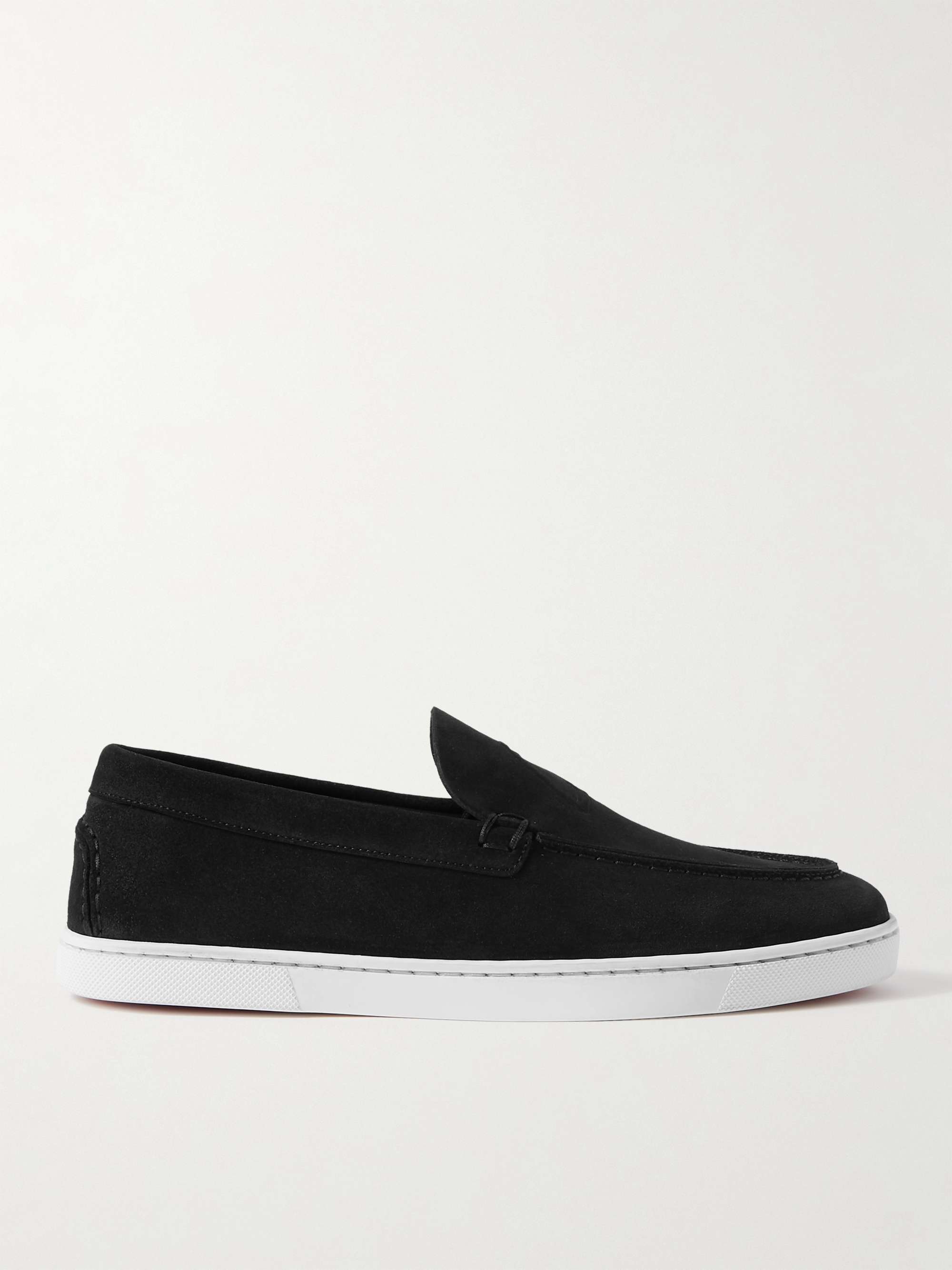 tæt Bidrag væske CHRISTIAN LOUBOUTIN Varsiboat Logo-Embossed Suede Loafers for Men | MR  PORTER