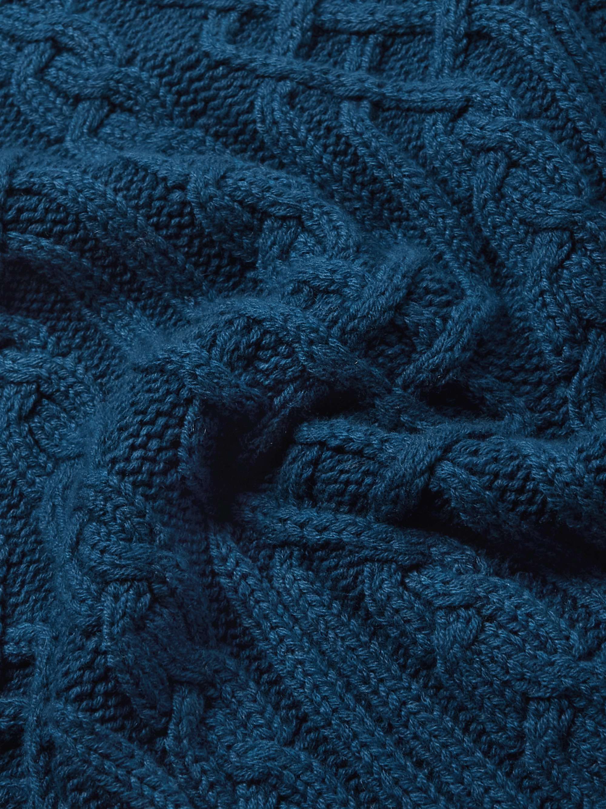 LORO PIANA Ribbed Cable-Knit Cashmere Rollneck Sweater