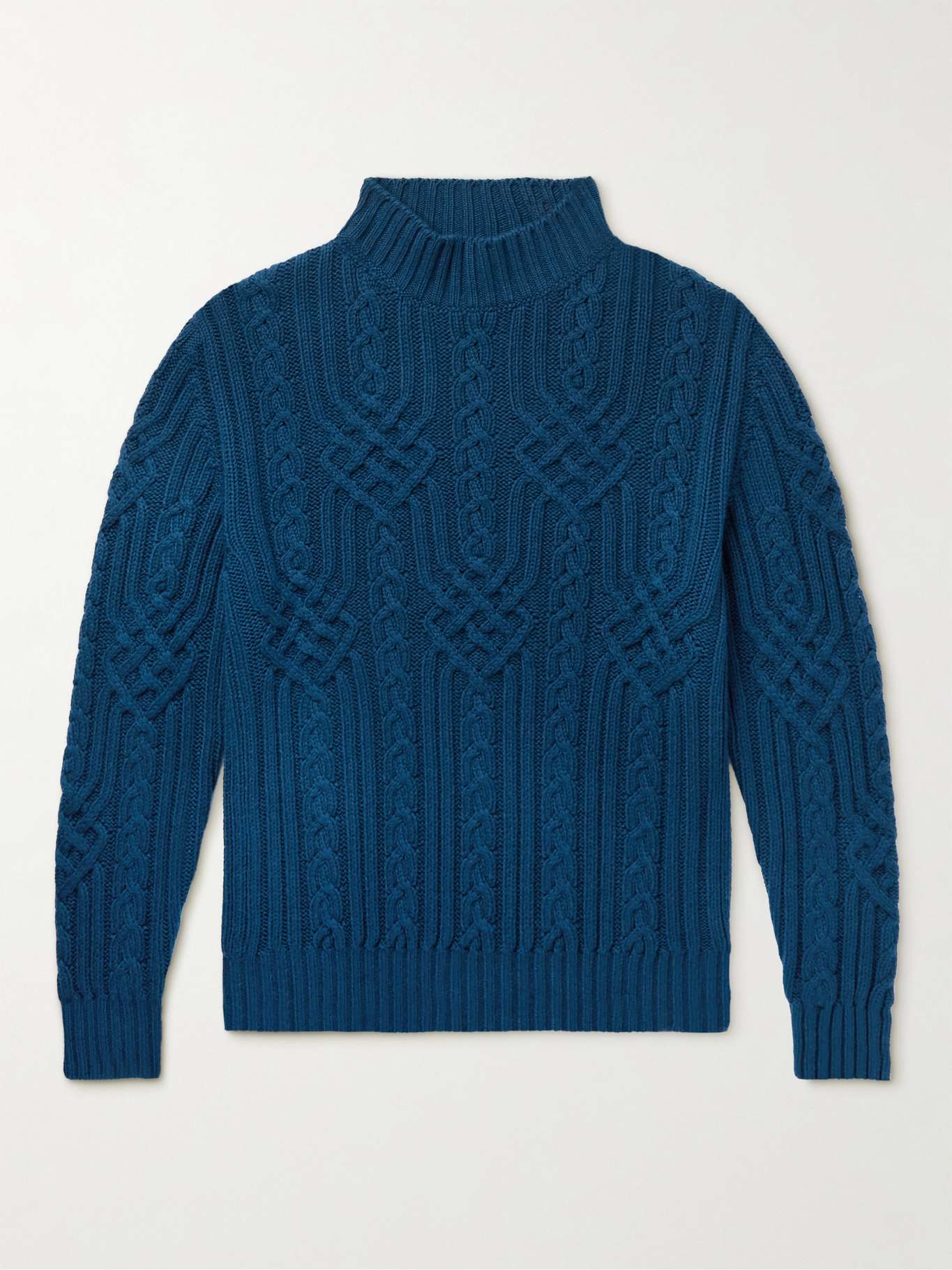 LORO PIANA Ribbed Cable-Knit Cashmere Rollneck Sweater for Men | MR PORTER