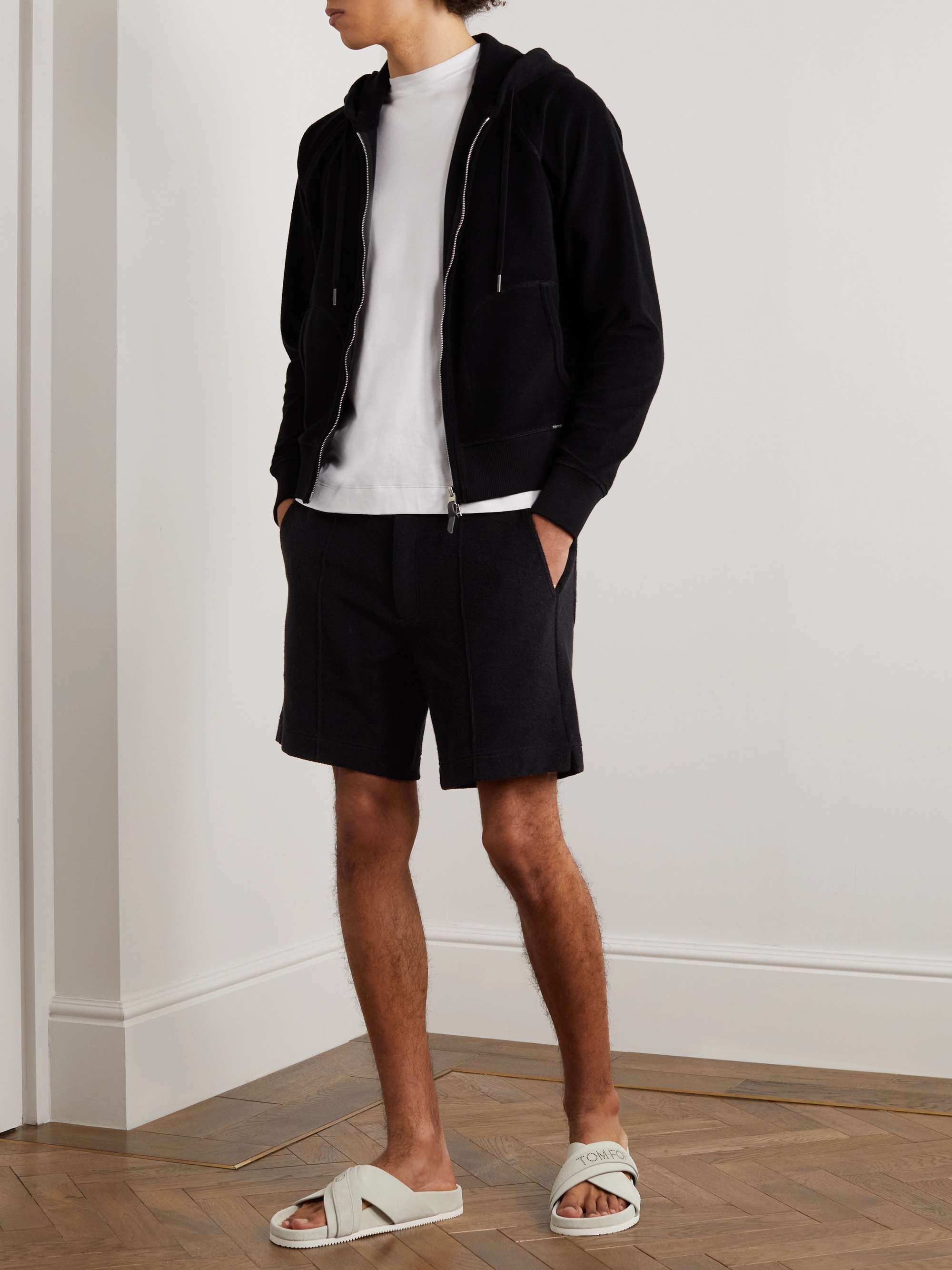 TOM FORD Straight-Leg Cotton-Terry Drawstring Shorts