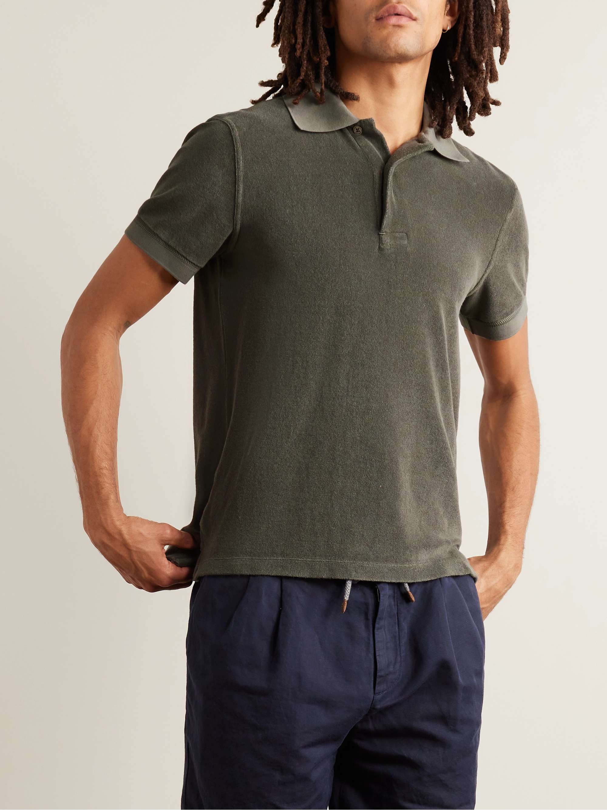 TOM FORD Slim-Fit Cotton-Blend Terry Polo Shirt