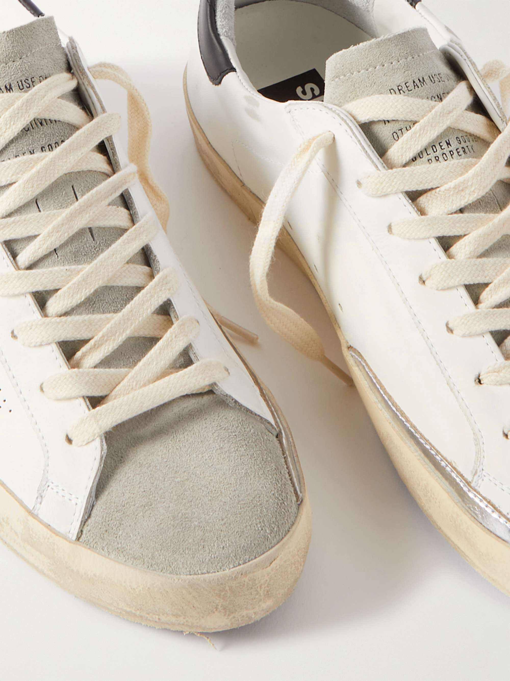 GOLDEN GOOSE DELUXE BRAND Superstar Distressed Leather and Suede Sneakers
