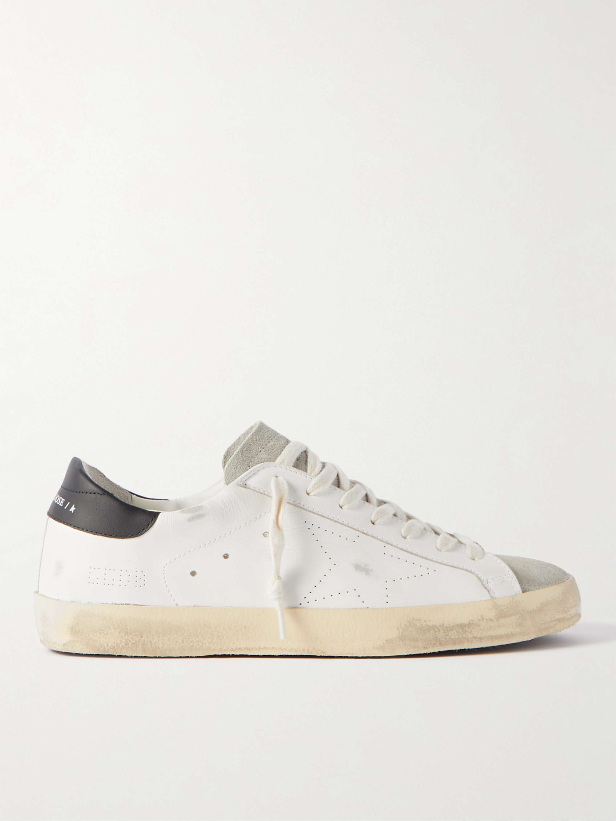 GOLDEN GOOSE Superstar Distressed Leather and Suede Sneakers for Men | MR  PORTER