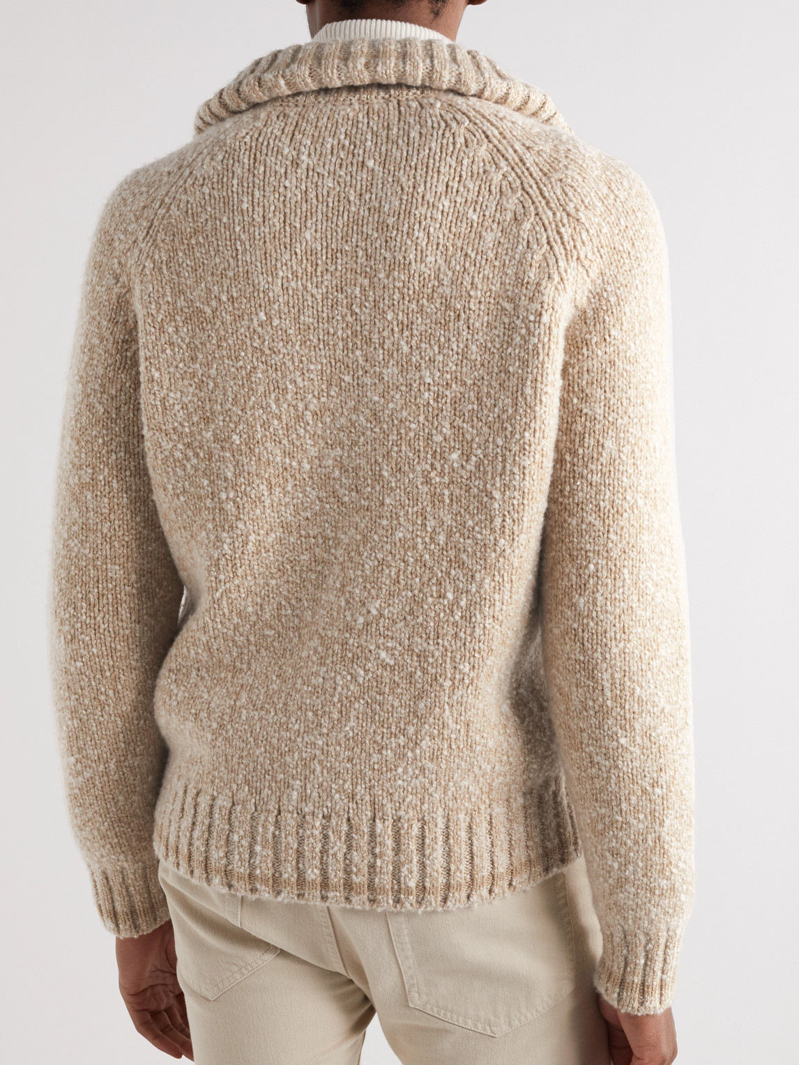 Shop Loro Piana Cable-knit Cashmere Half-zip Sweater In Neutrals