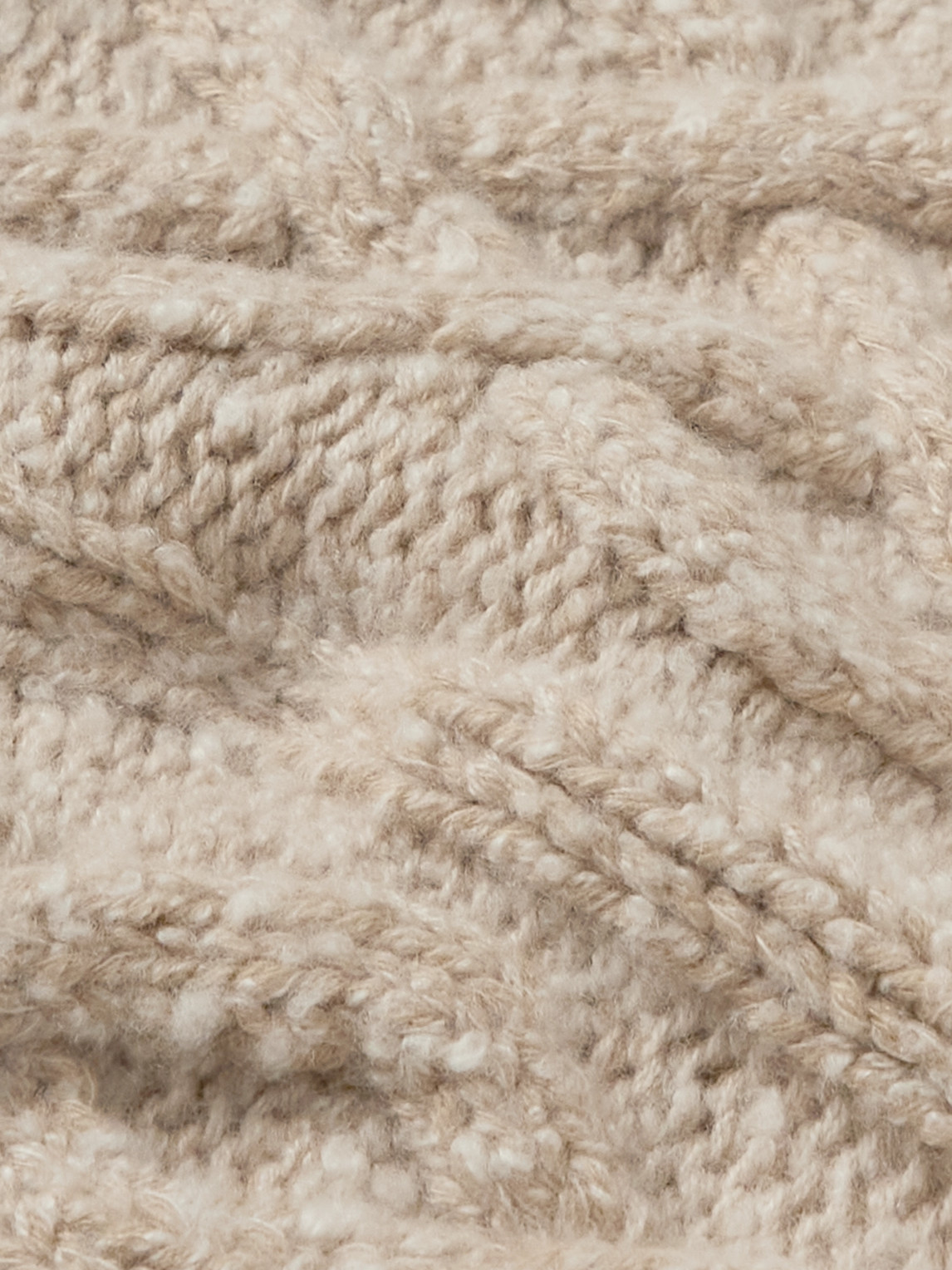 Shop Loro Piana Cable-knit Cashmere Half-zip Sweater In Neutrals
