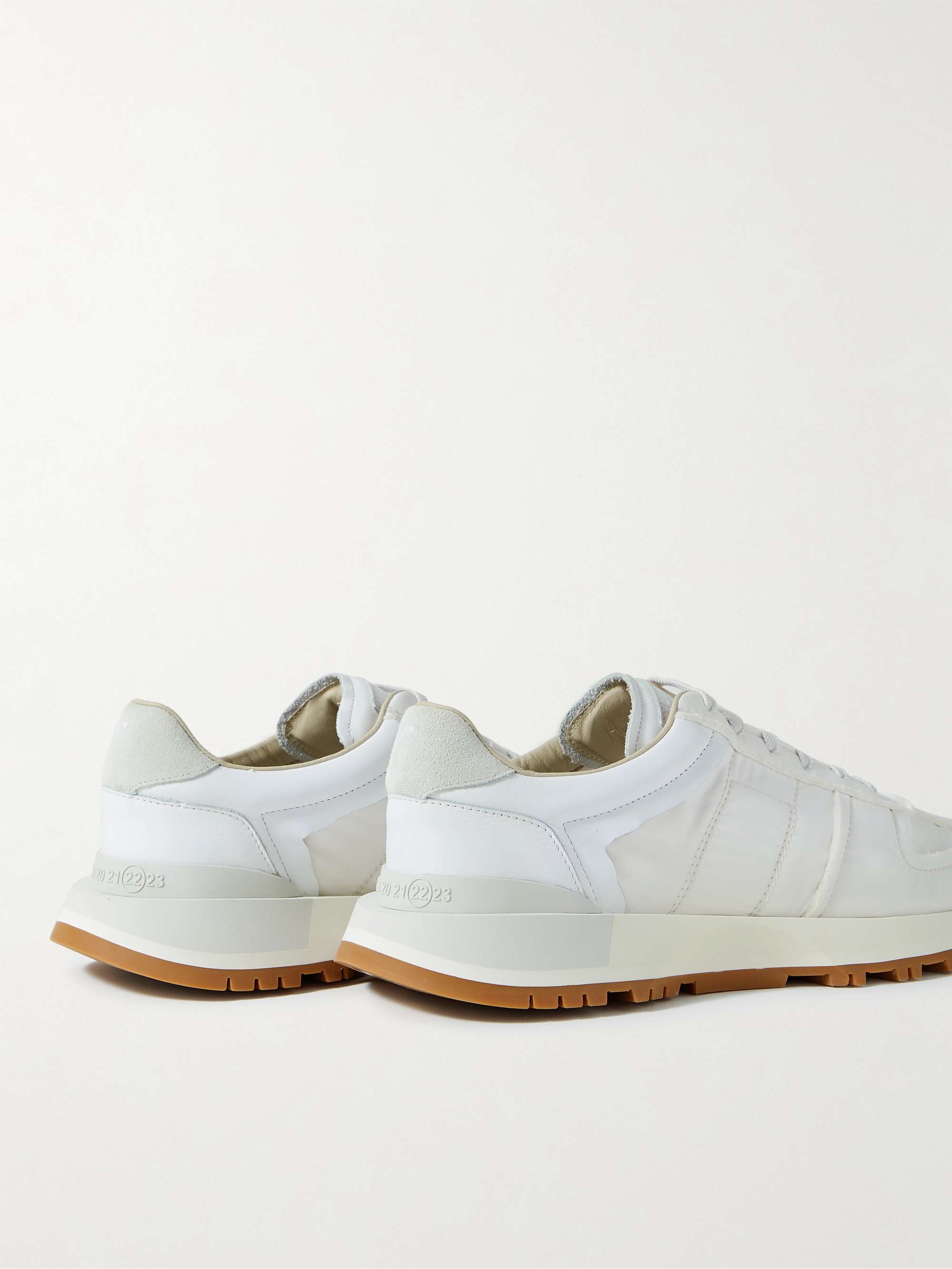 MAISON MARGIELA Runner Suede-Trimmed Leather and Nylon Sneakers for Men ...