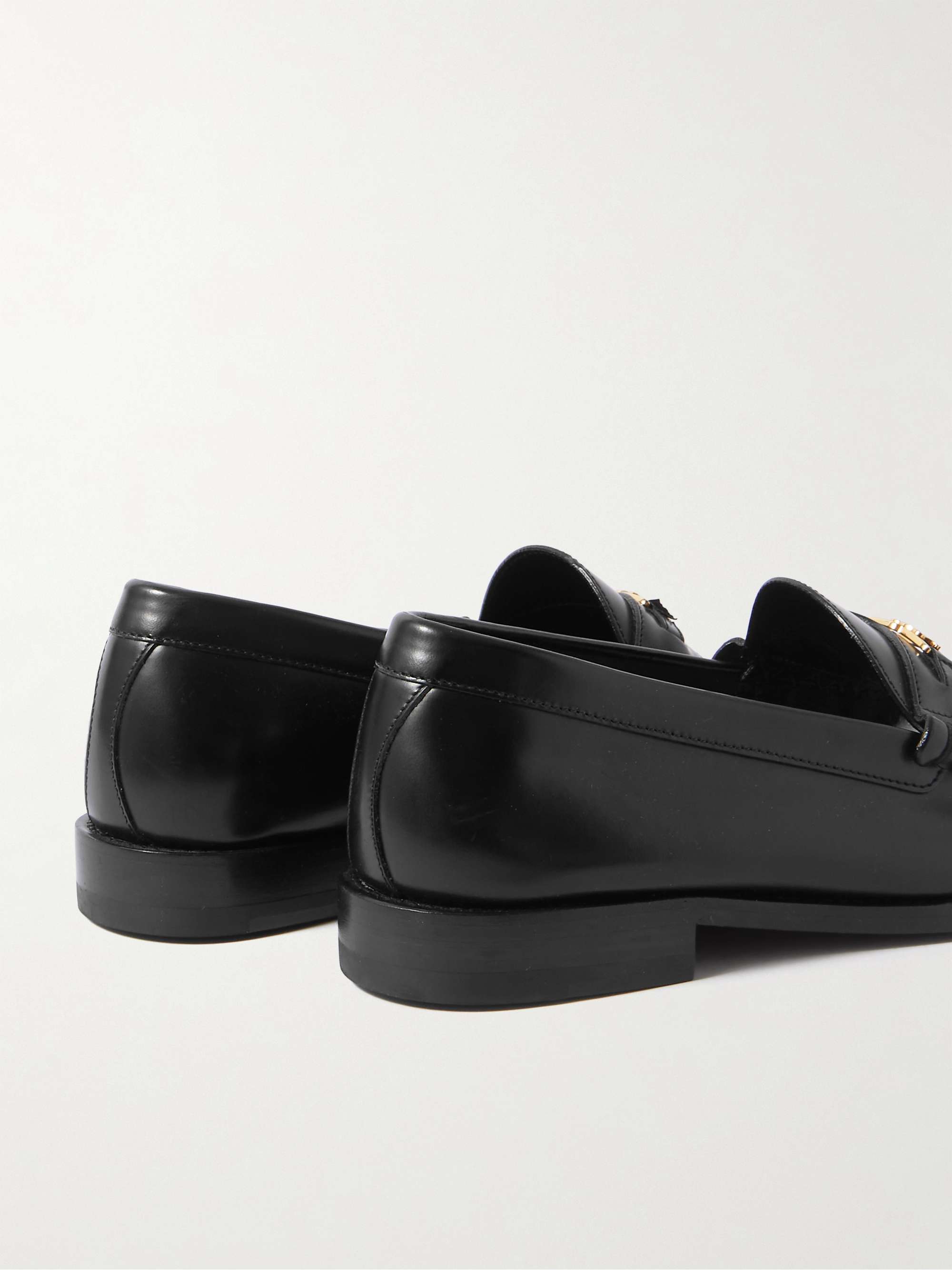 CELINE HOMME Triomphe Logo-Embellished Polished-Leather Loafers