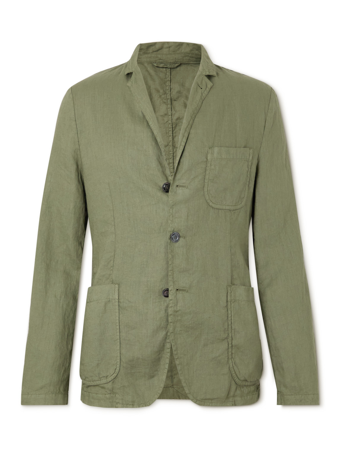 Aspesi Samuraki Linen Blazer In Green