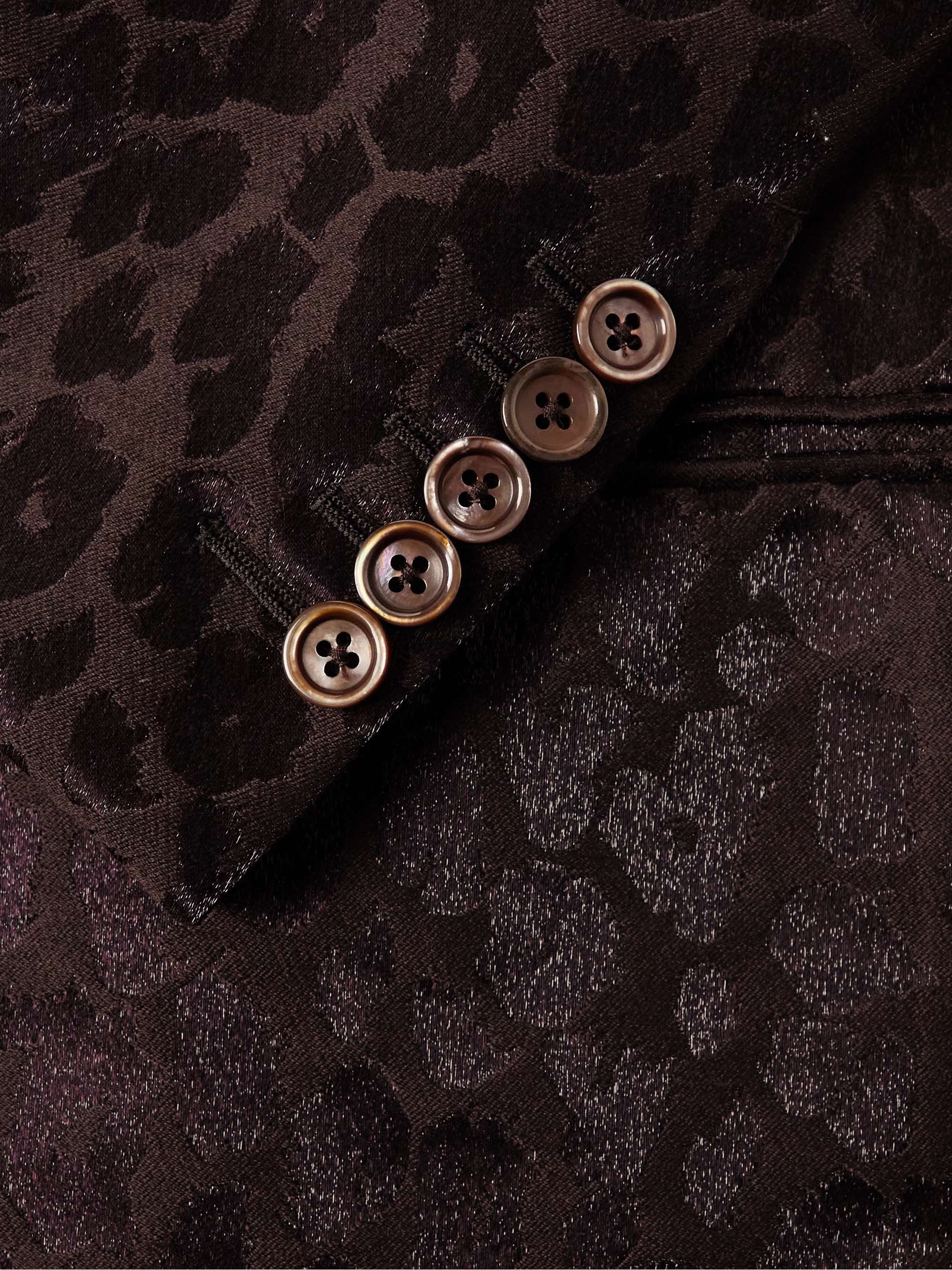 TOM FORD Cooper Metallic Leopard-Print Wool-Blend Tuxedo Jacket