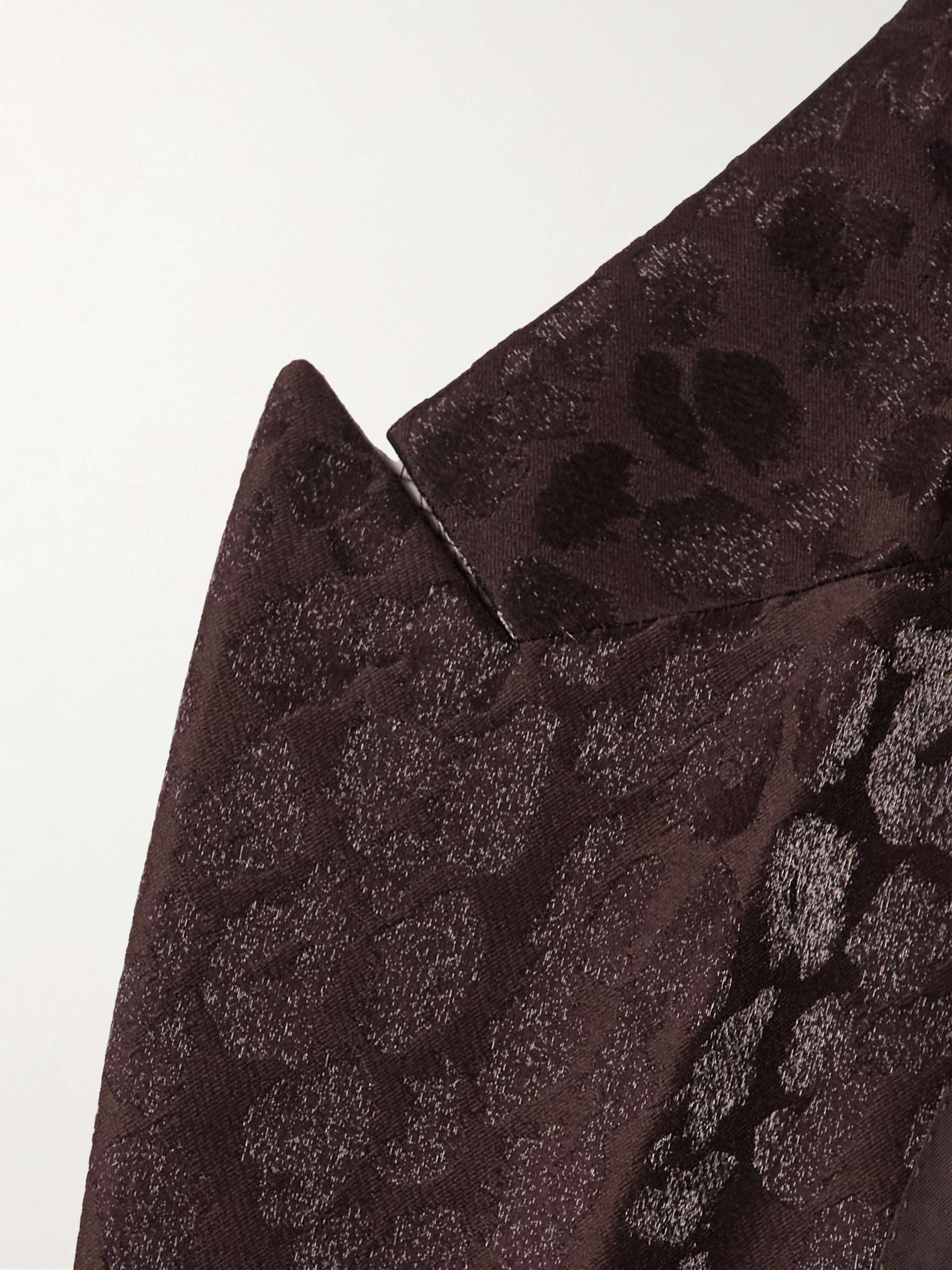 TOM FORD Cooper Metallic Leopard-Print Wool-Blend Tuxedo Jacket