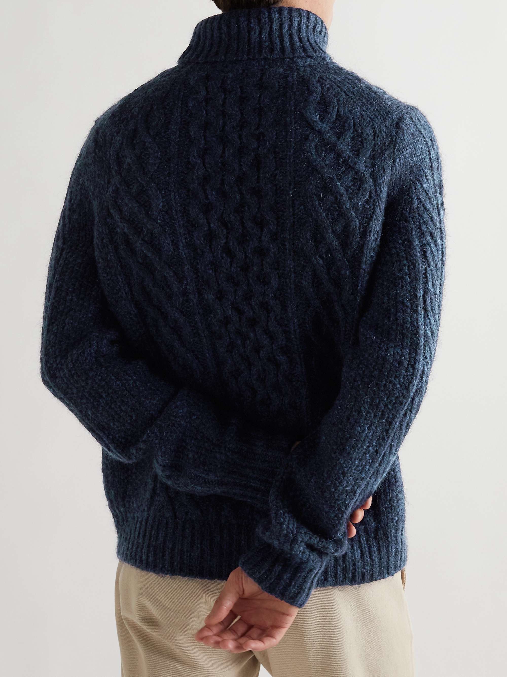 ALEX MILL Recycled Cable-Knit Rollneck Sweater for Men | MR PORTER