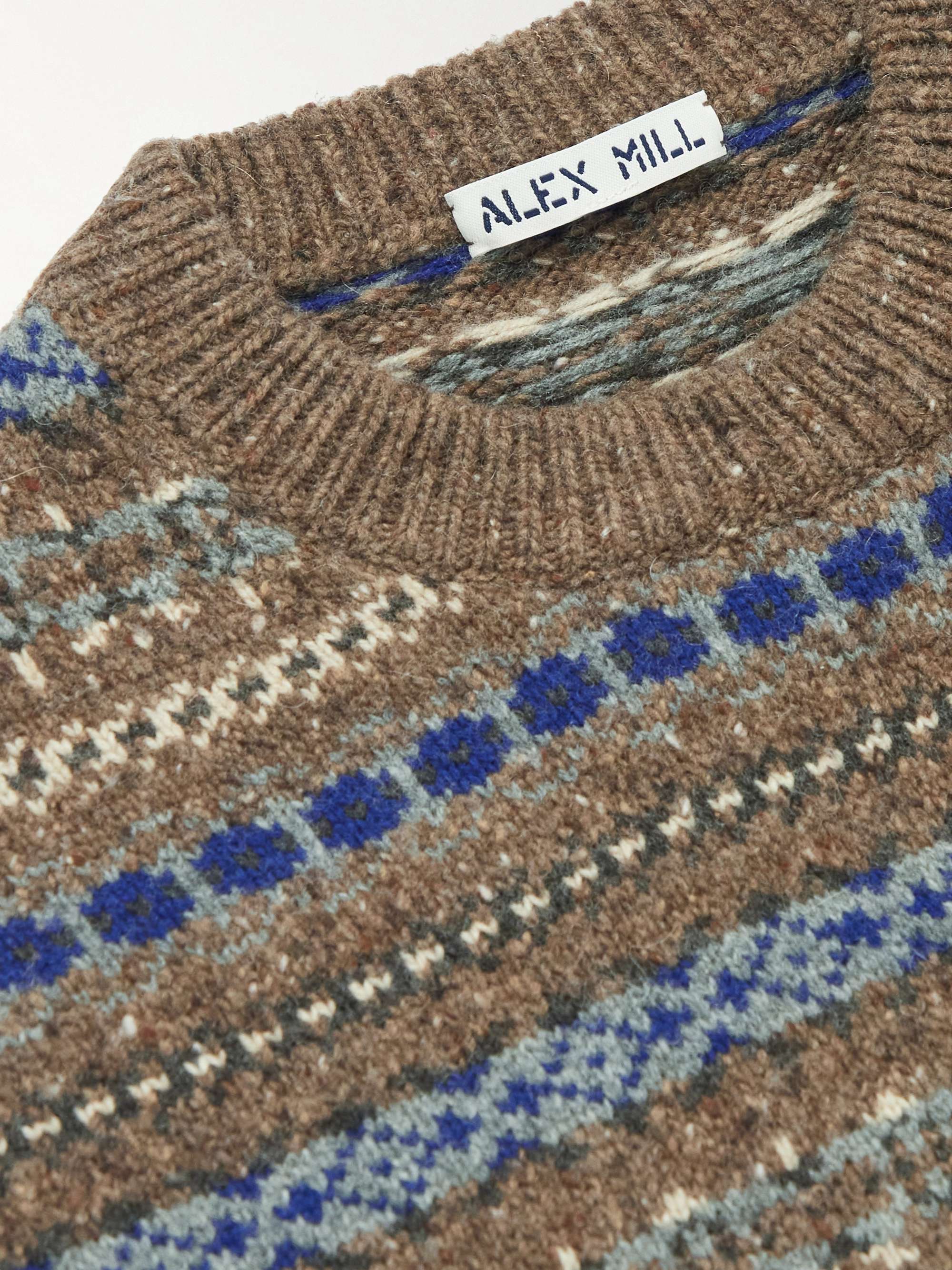 ALEX MILL Fair Isle Donegal Wool-Blend Sweater