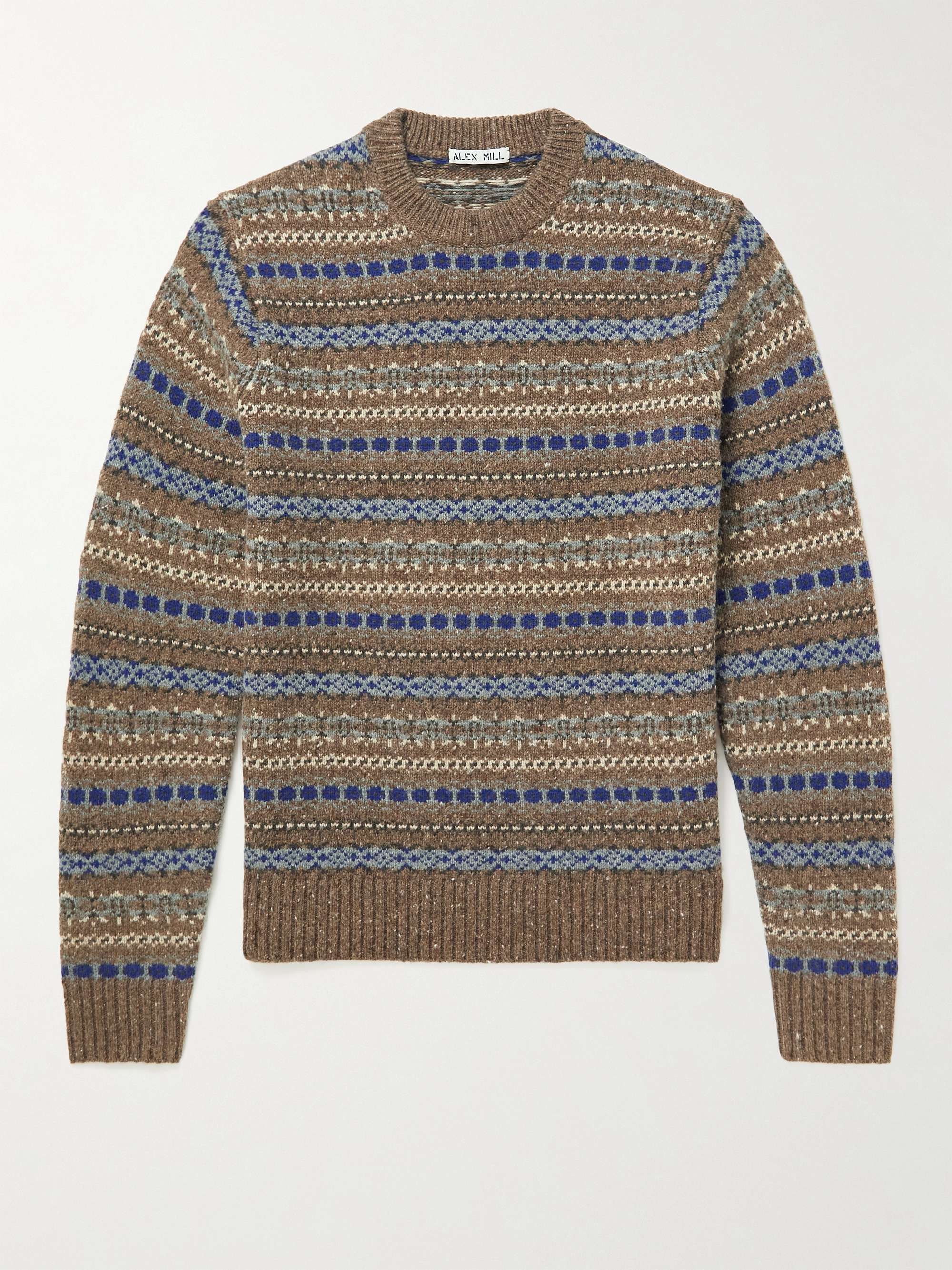 ALEX MILL Fair Isle Donegal Wool-Blend Sweater