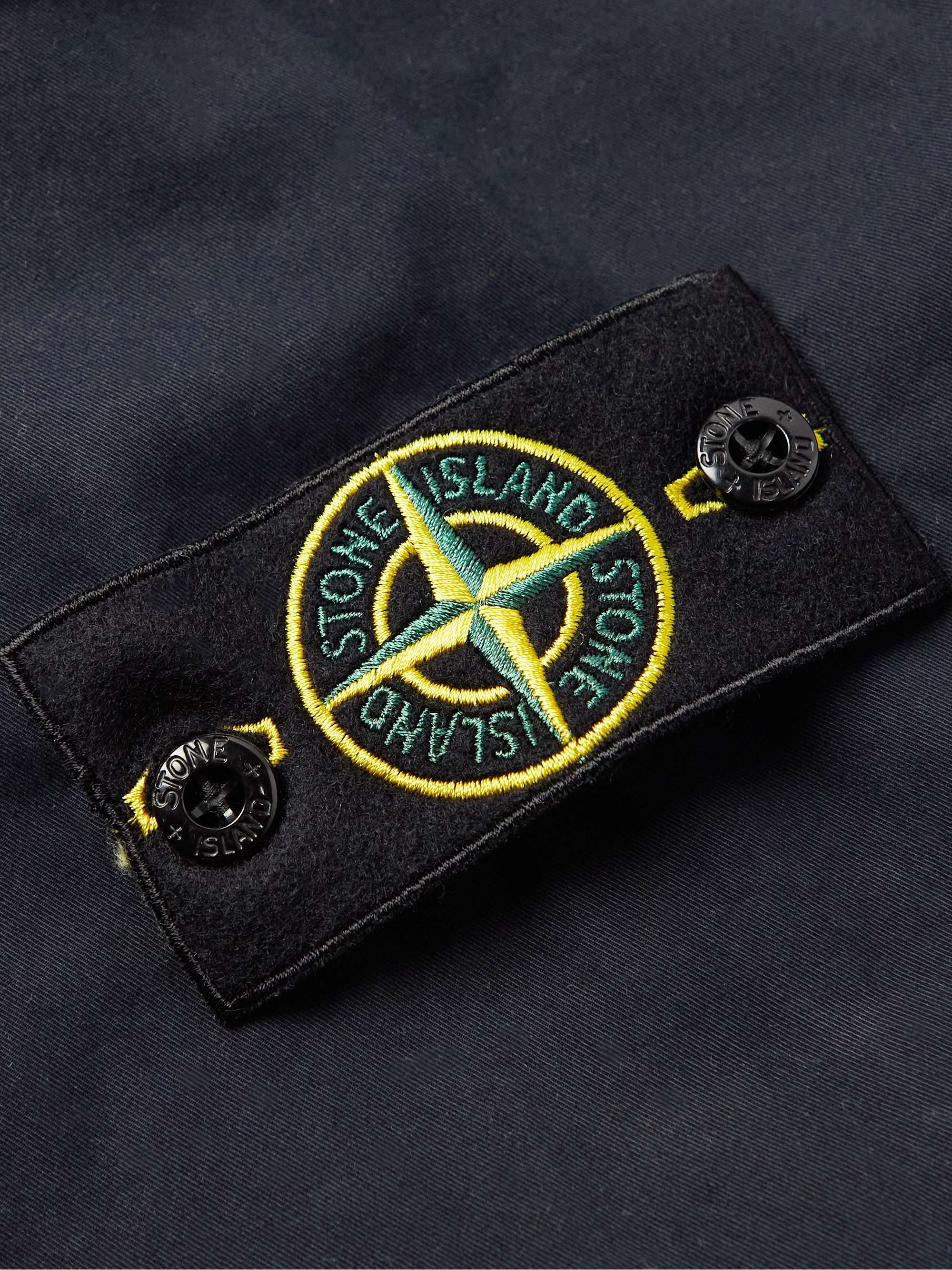 STONE ISLAND Logo-Appliquéd Cotton-Blend Twill Overshirt