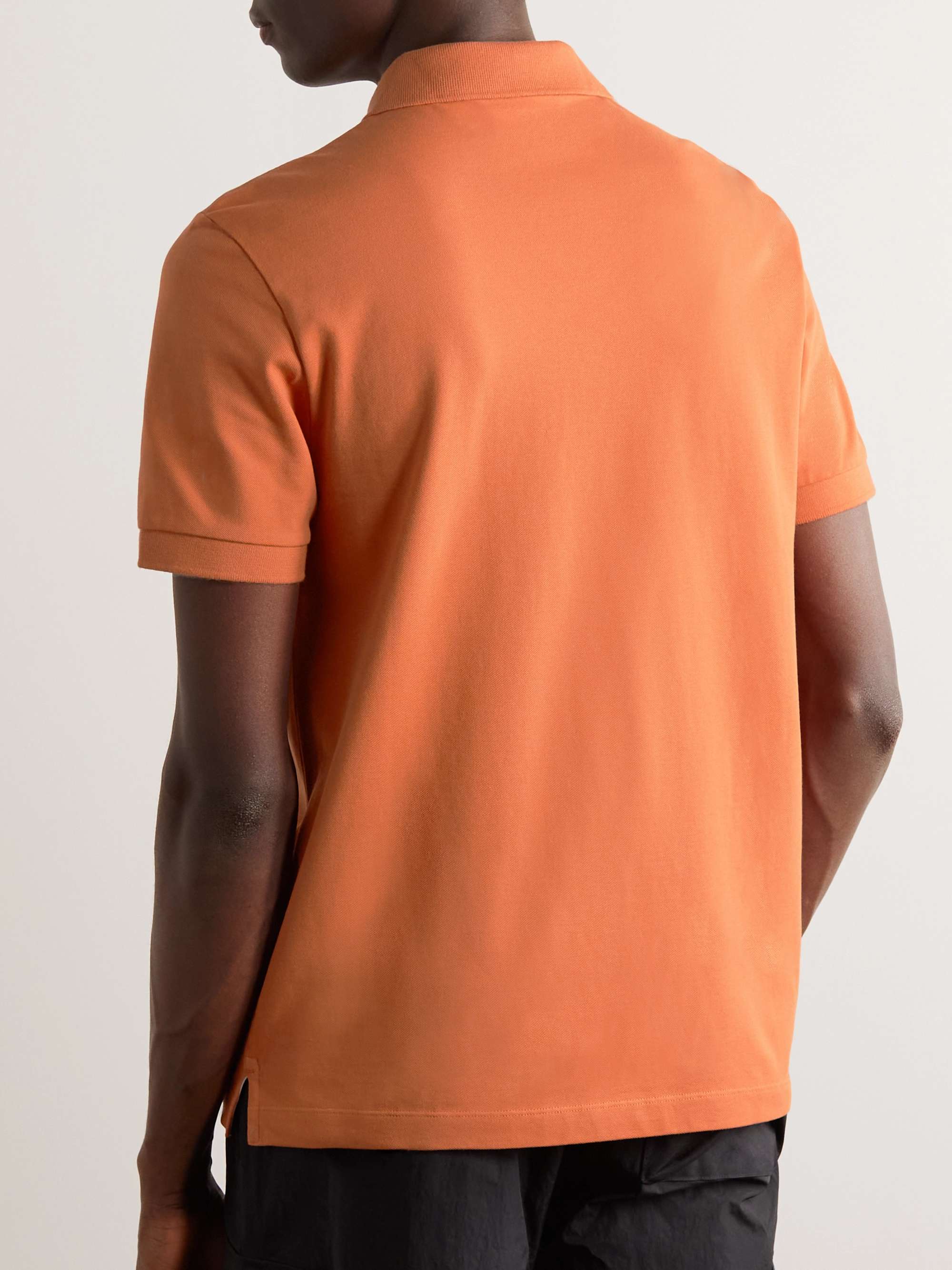 STONE ISLAND Logo-Appliquéd Stretch-Cotton Piqué Polo Shirt