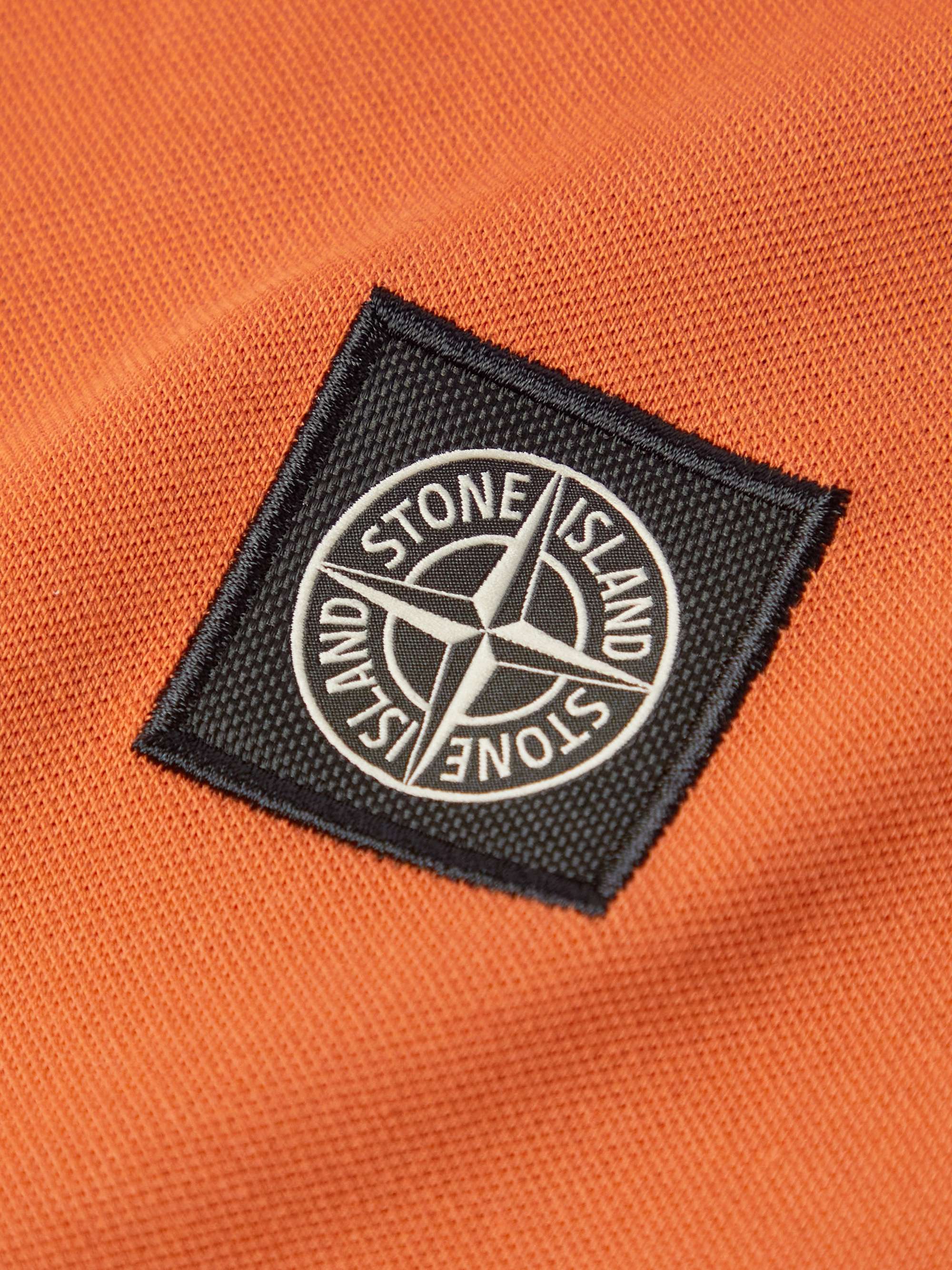 STONE ISLAND Logo-Appliquéd Stretch-Cotton Piqué Polo Shirt