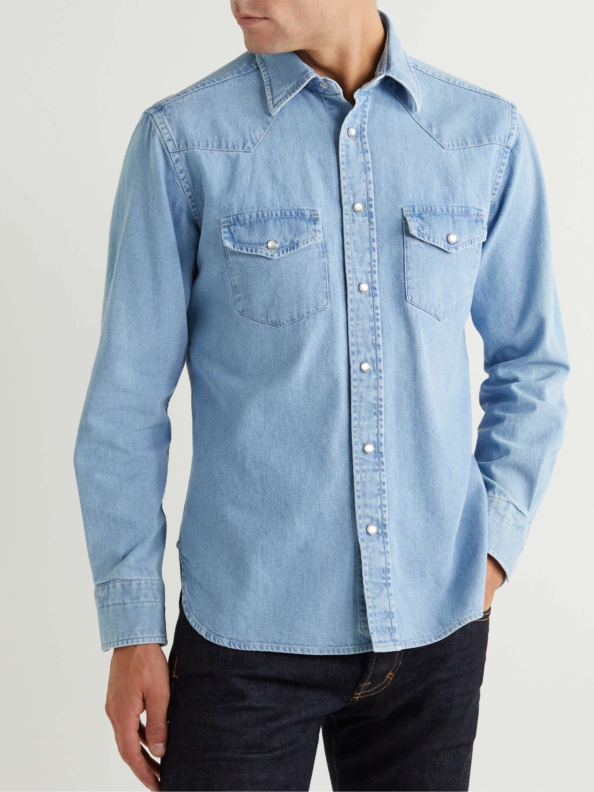 TOM FORD Slim-Fit Denim Western Shirt