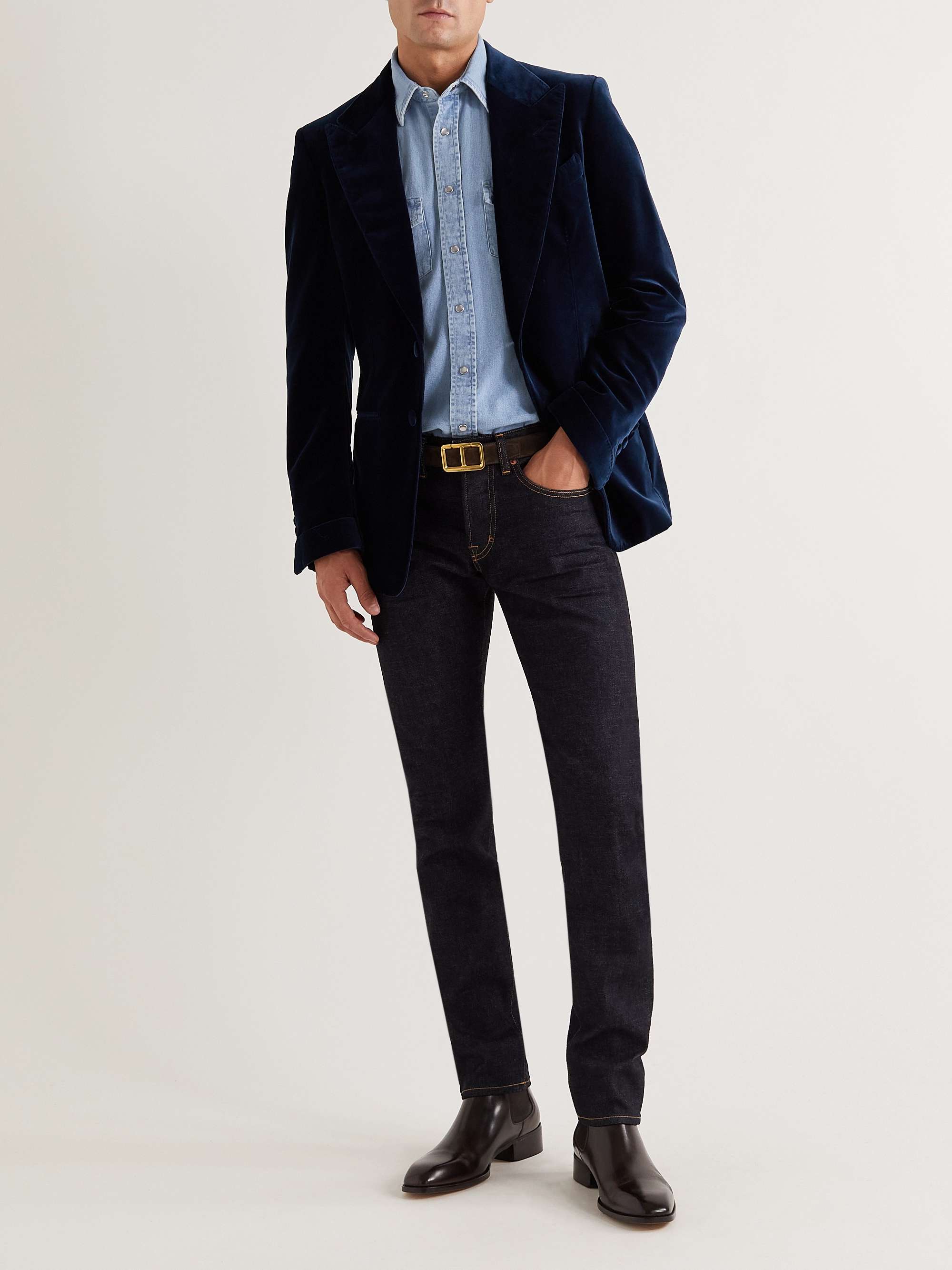 TOM FORD Slim-Fit Denim Western Shirt