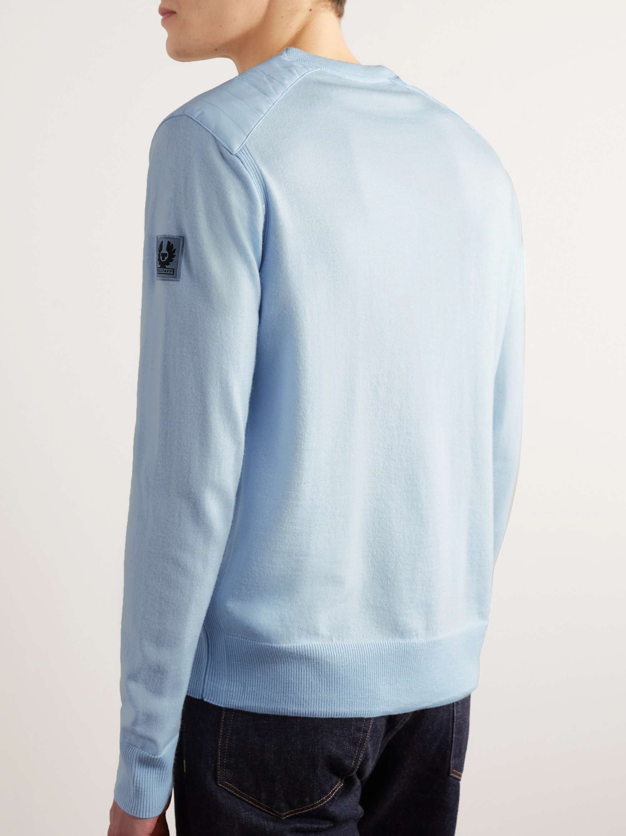BELSTAFF Kerrigan Ribbed Panelled Merino Wool Sweater