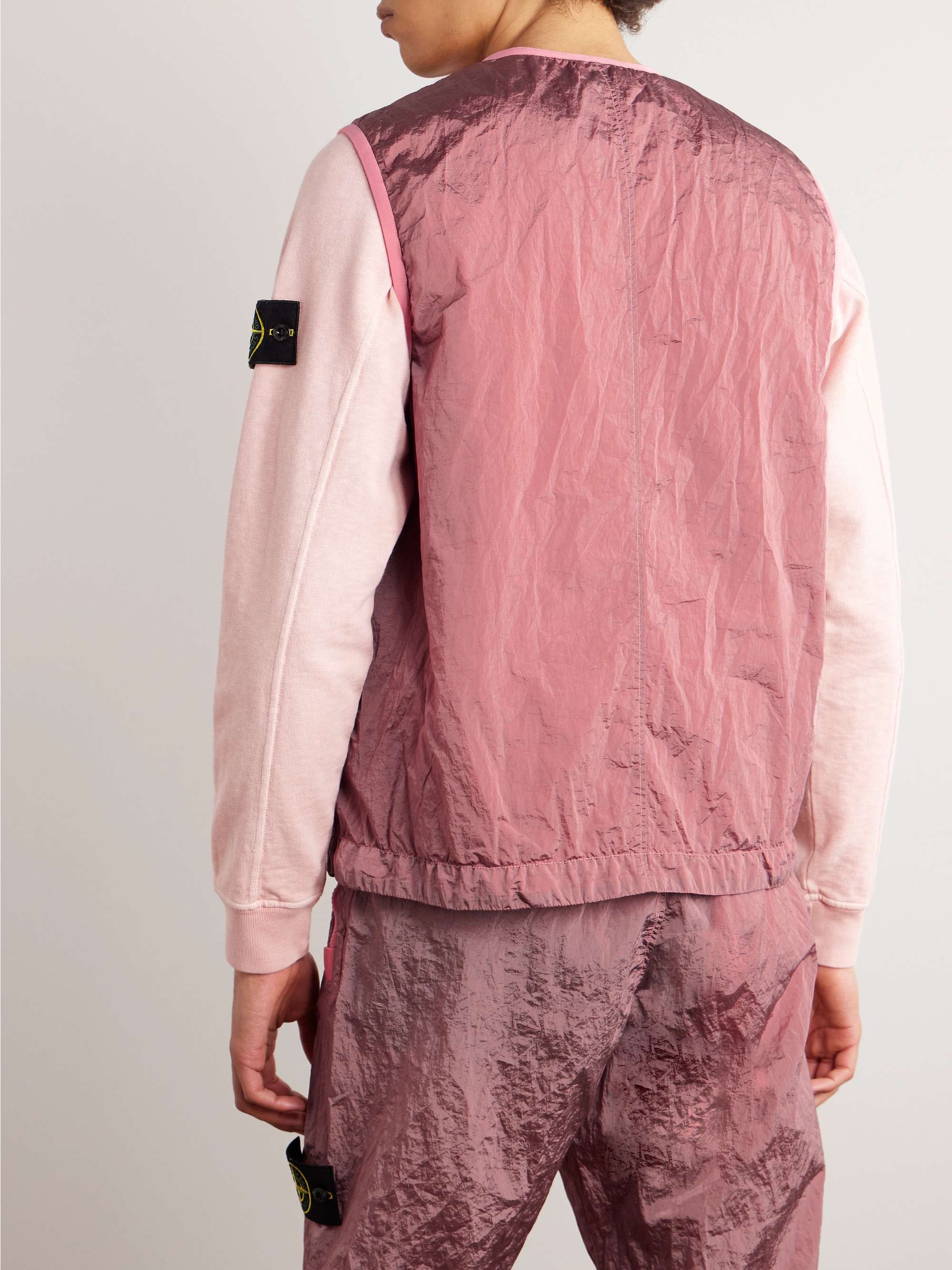 STONE ISLAND Logo-Appliquéd ECONYL® Nylon Metal Gilet