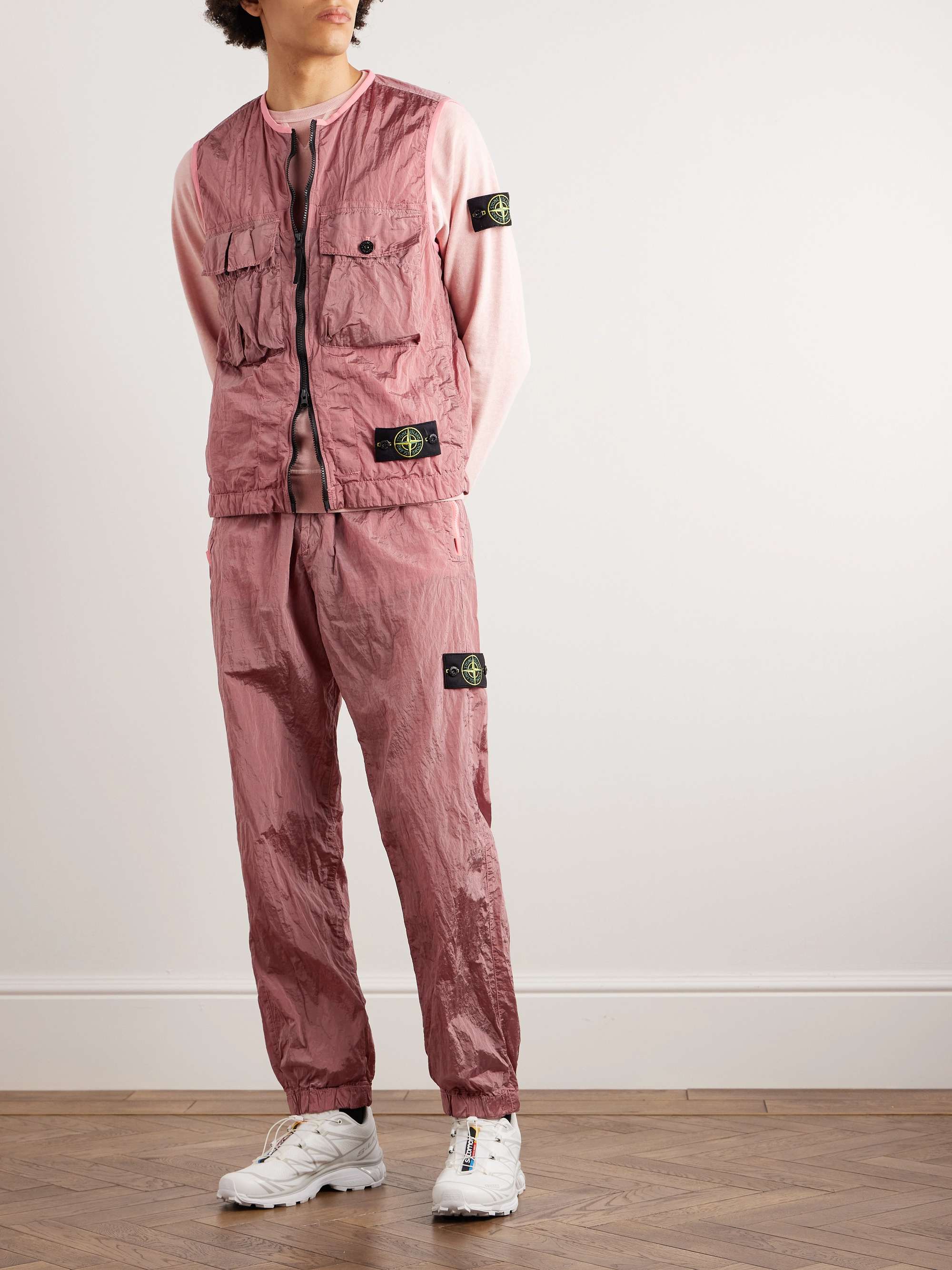 STONE ISLAND Logo-Appliquéd ECONYL® Nylon Metal Gilet