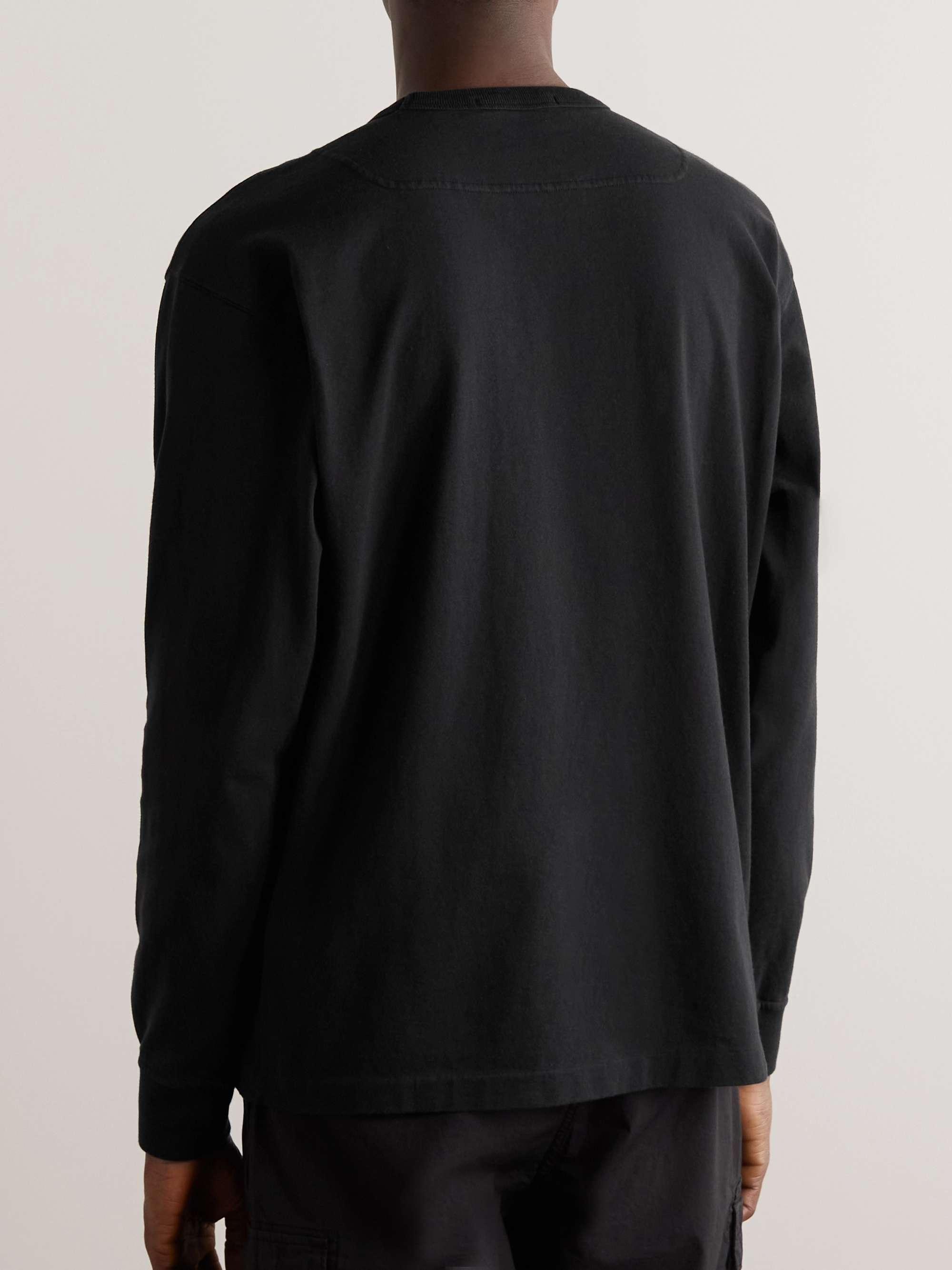STONE ISLAND Logo-Embroidered Garment-Dyed Cotton-Jersey T-Shirt