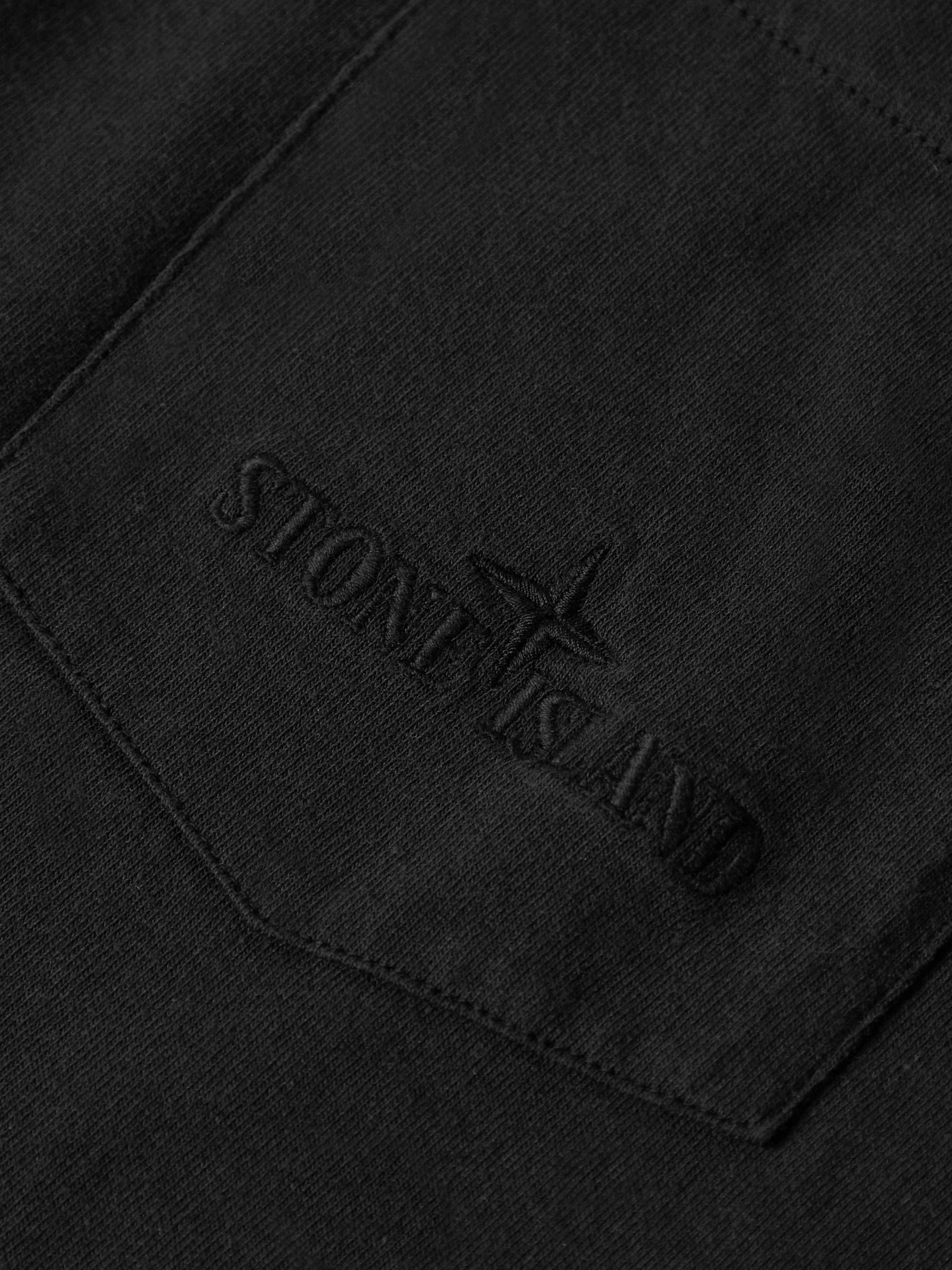 STONE ISLAND Logo-Embroidered Garment-Dyed Cotton-Jersey T-Shirt
