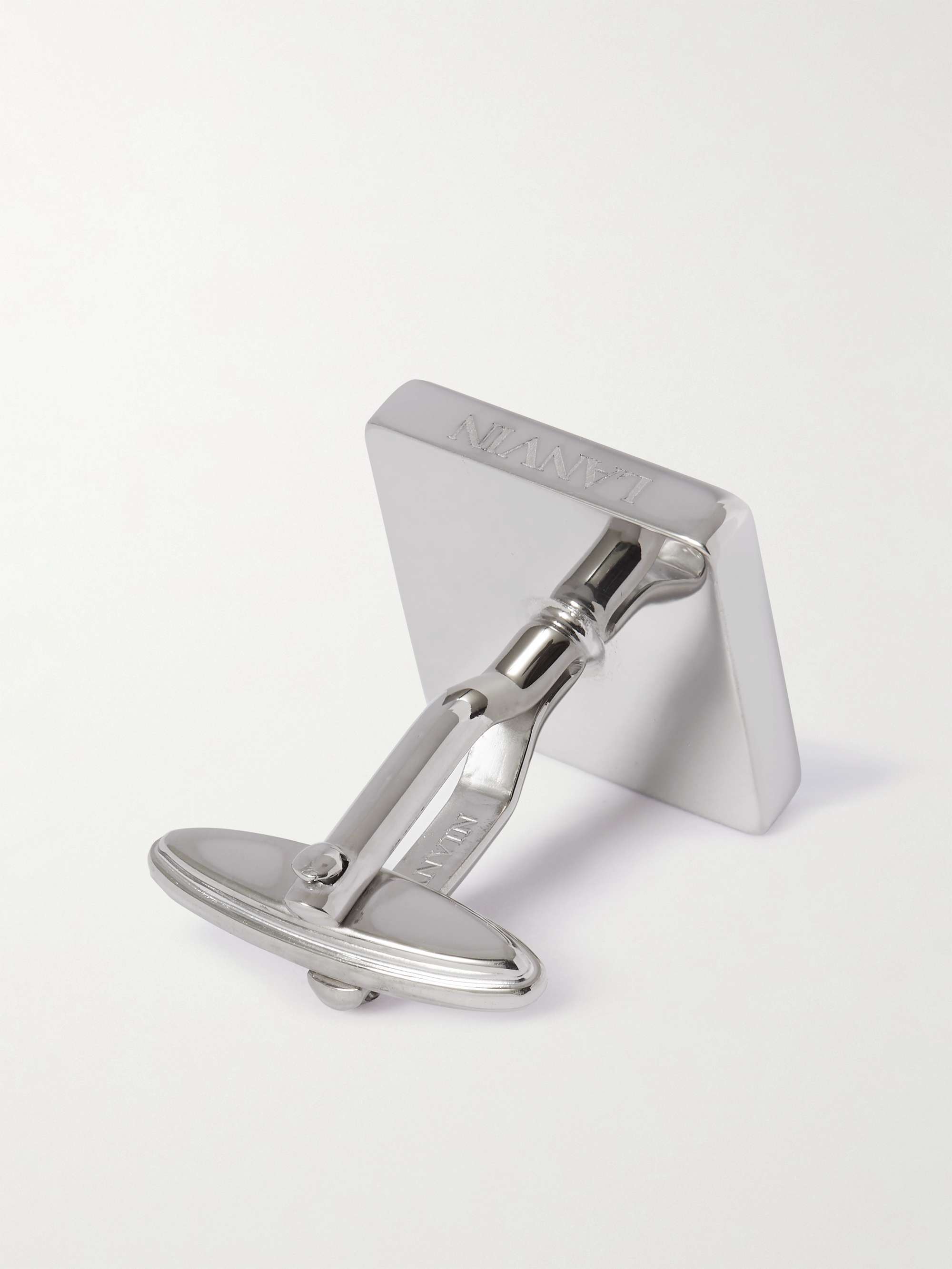 LANVIN Platinum-Plated Onyx Cufflinks