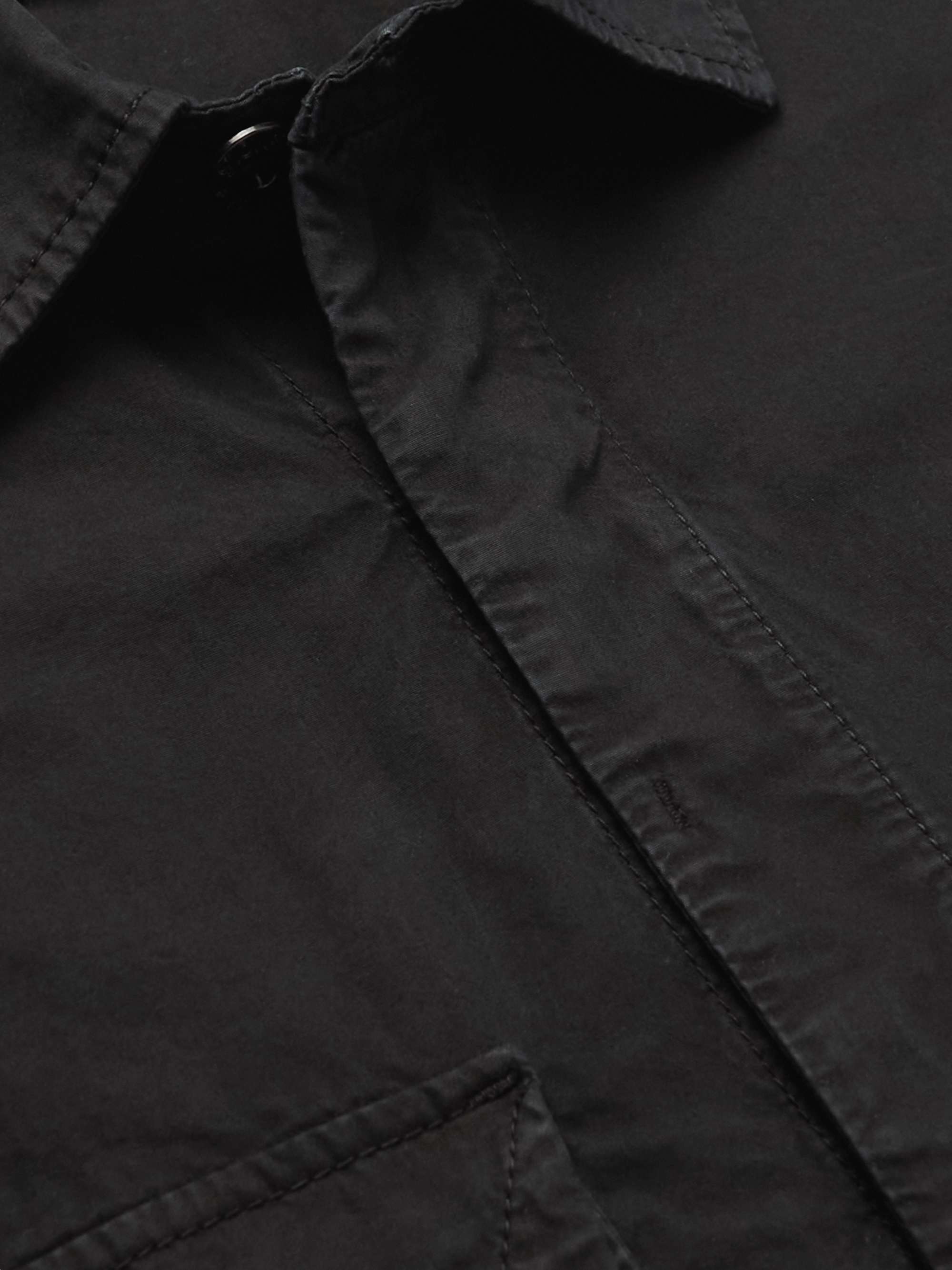 STONE ISLAND Logo-Appliquéd Brushed Cotton-Canvas Overshirt