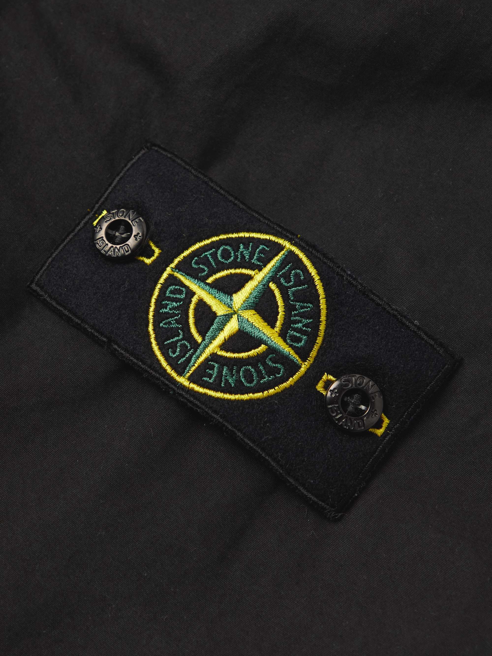 STONE ISLAND Logo-Appliquéd Brushed Cotton-Canvas Overshirt