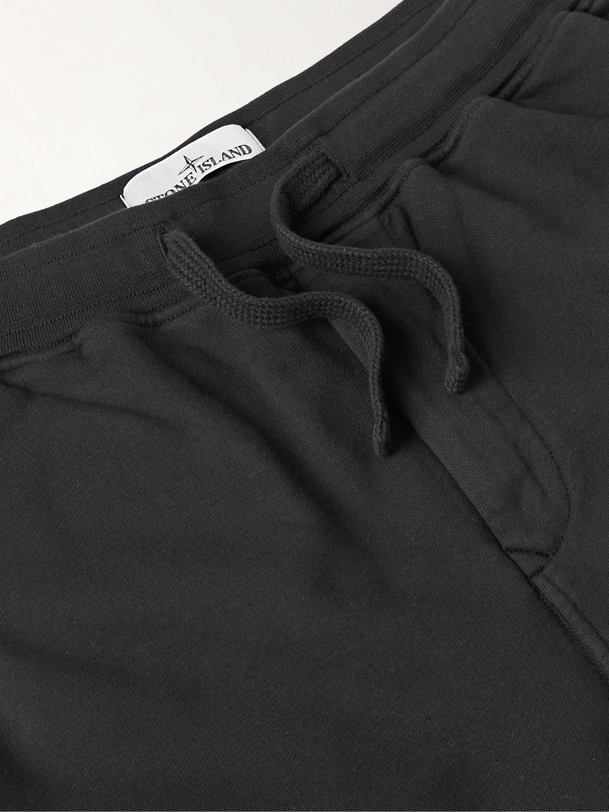 STONE ISLAND Straight-Leg Garment-Dyed Cotton-Jersey Drawstring Shorts