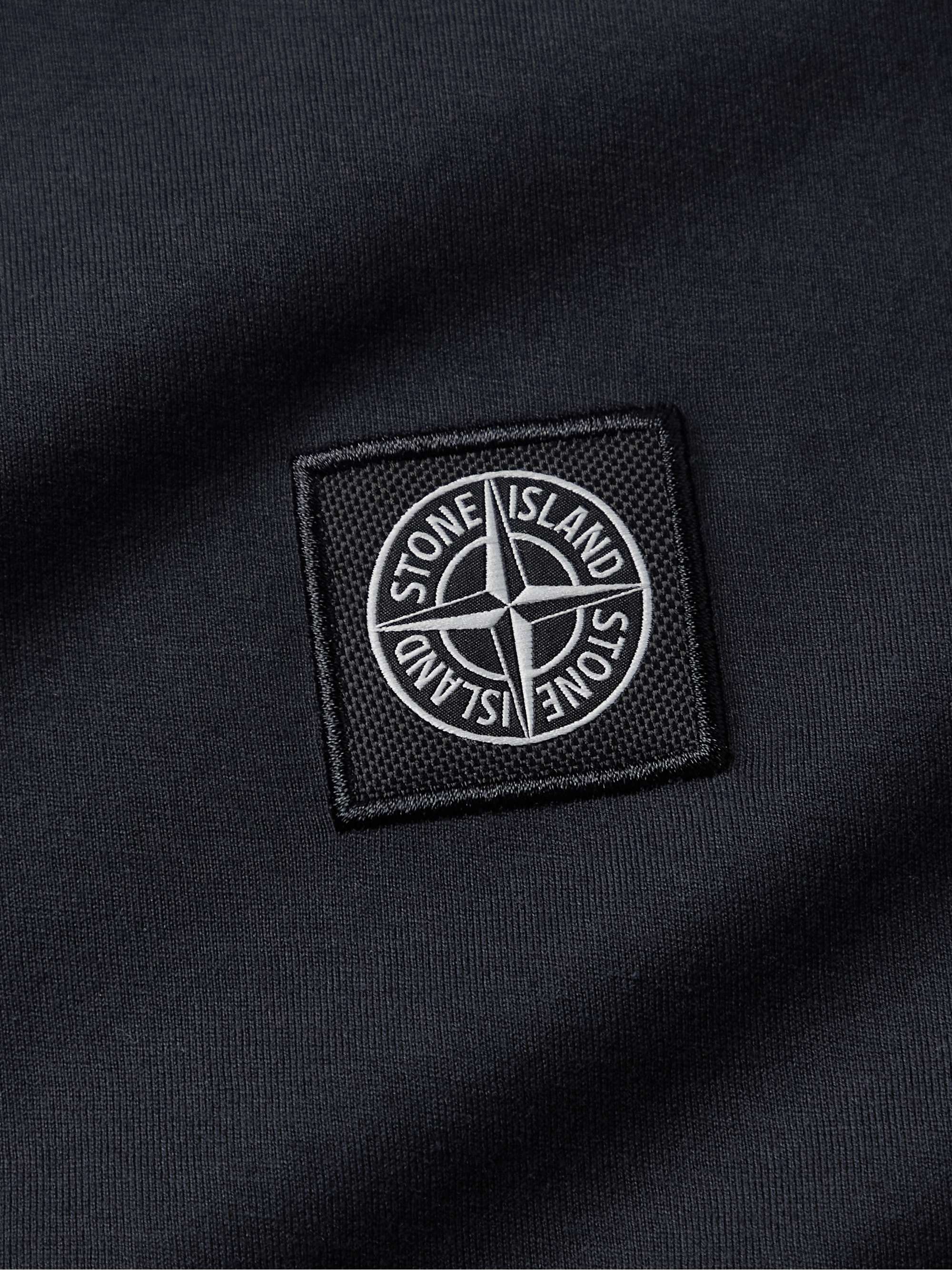 STONE ISLAND Logo-Appliquéd Garment-Dyed Cotton-Jersey T-Shirt