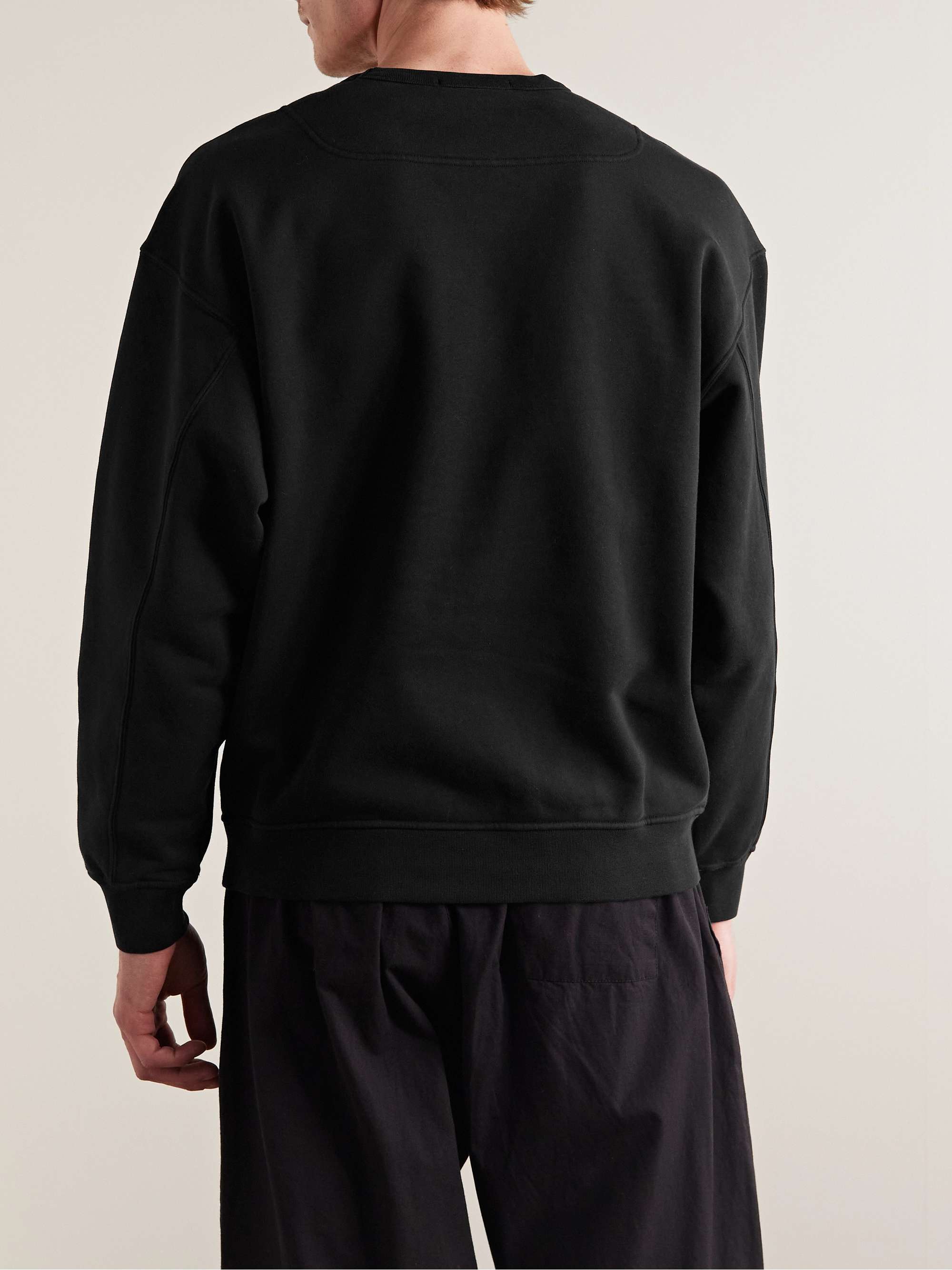 STONE ISLAND Logo-Embroidered Garment-Dyed Cotton-Jersey Sweatshirt