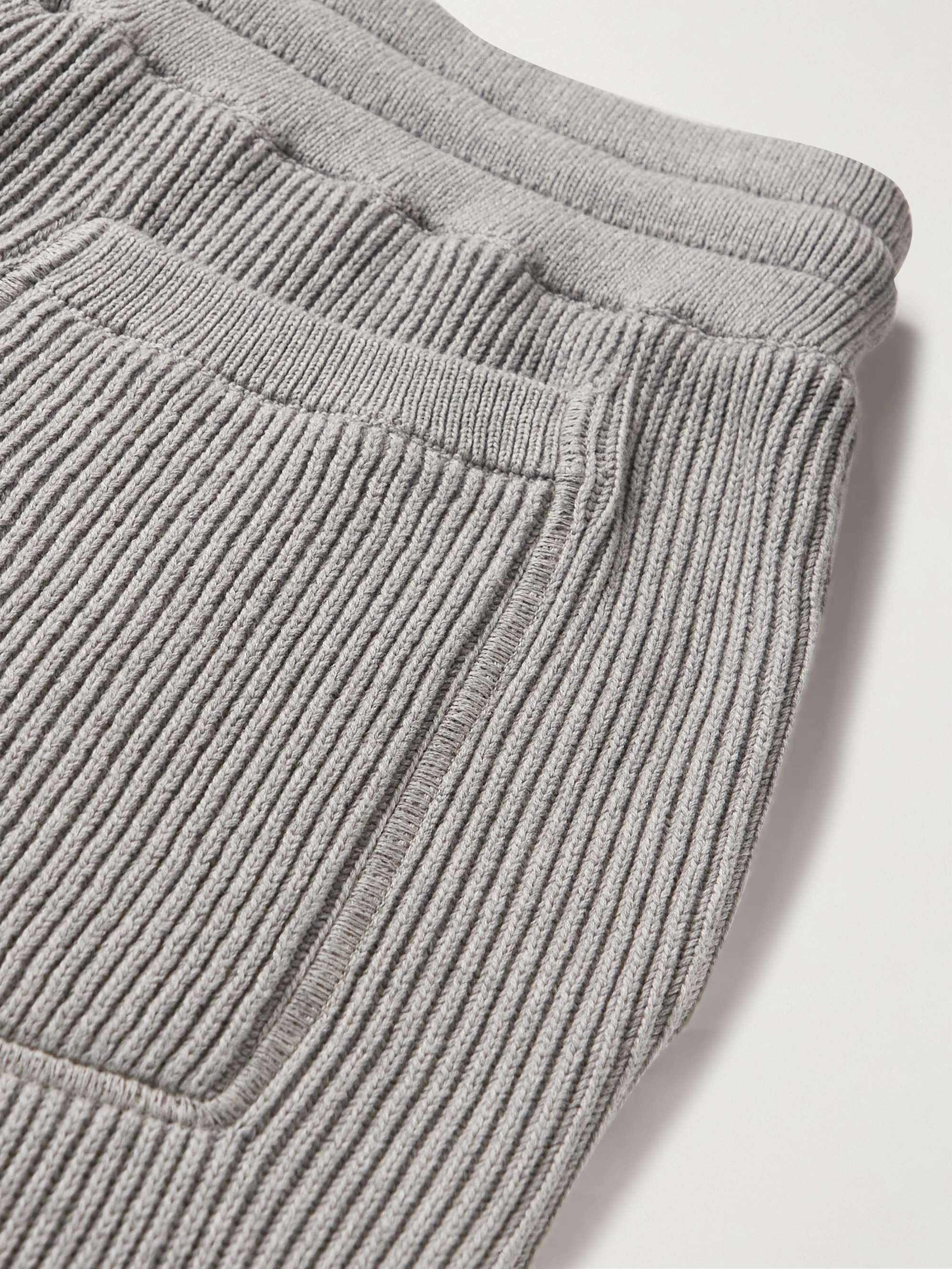 BRUNELLO CUCINELLI Tapered Ribbed Cotton Sweatpants